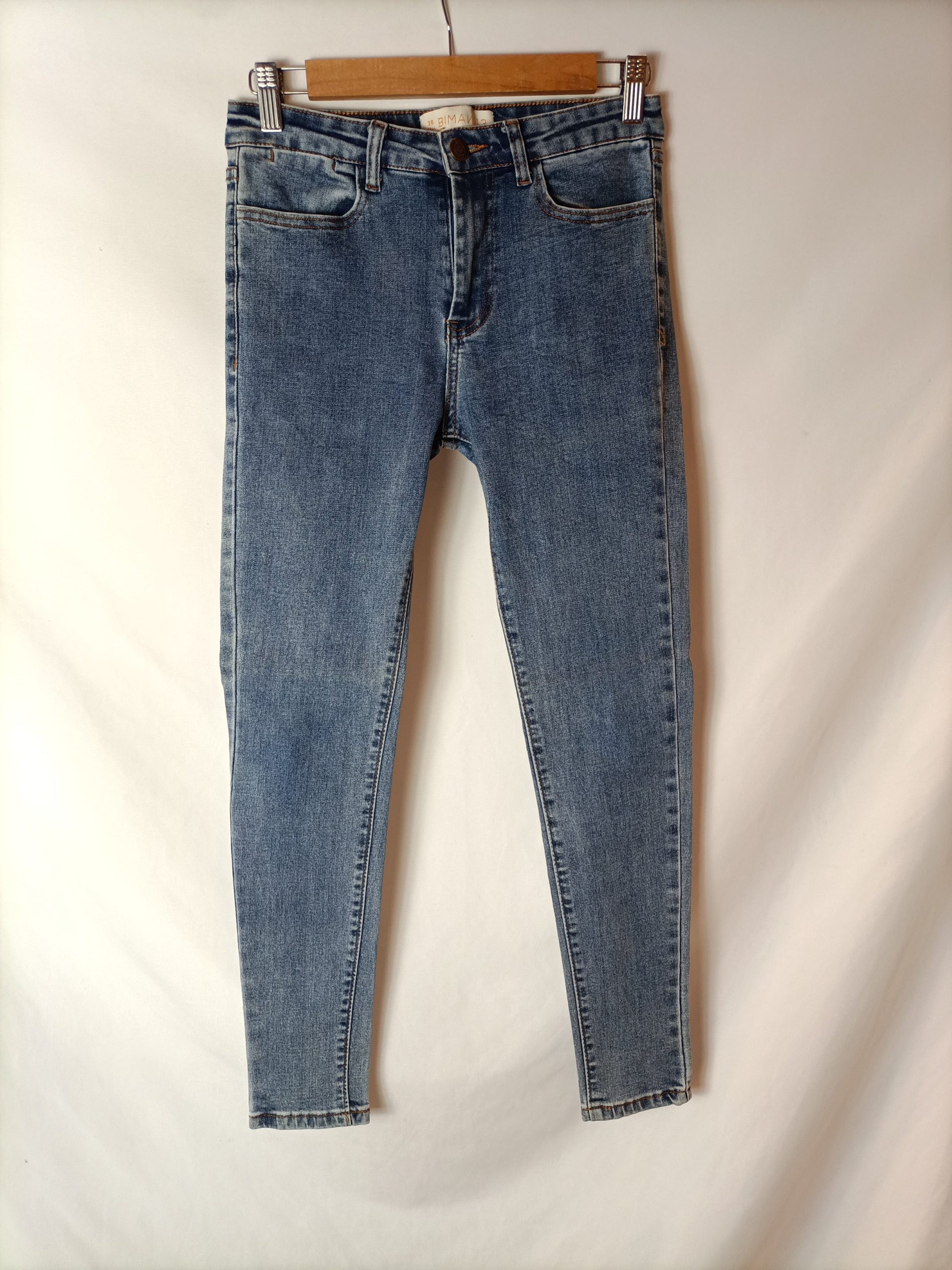 BIMANI. Pantalón pitillo denim T.38