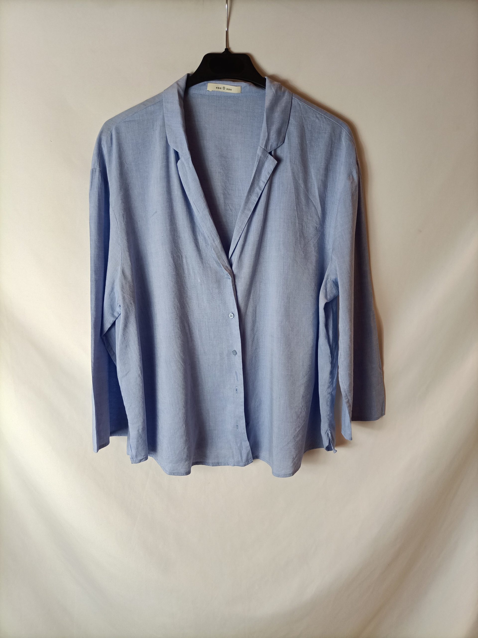 ESEOESE. Blusa azul fluida T.u(m)