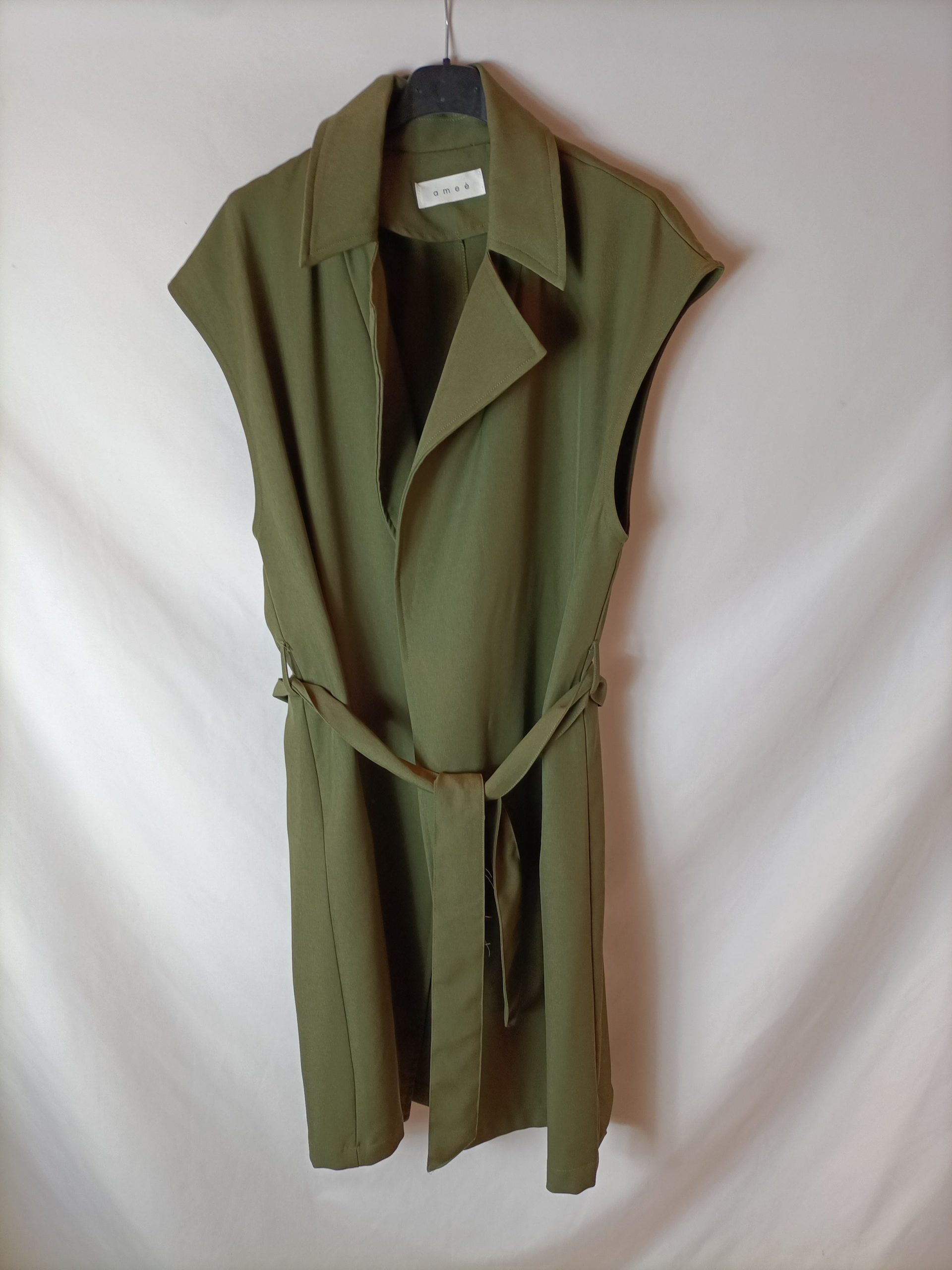 AMEE. Chaleco midi verde T.u(m/l)