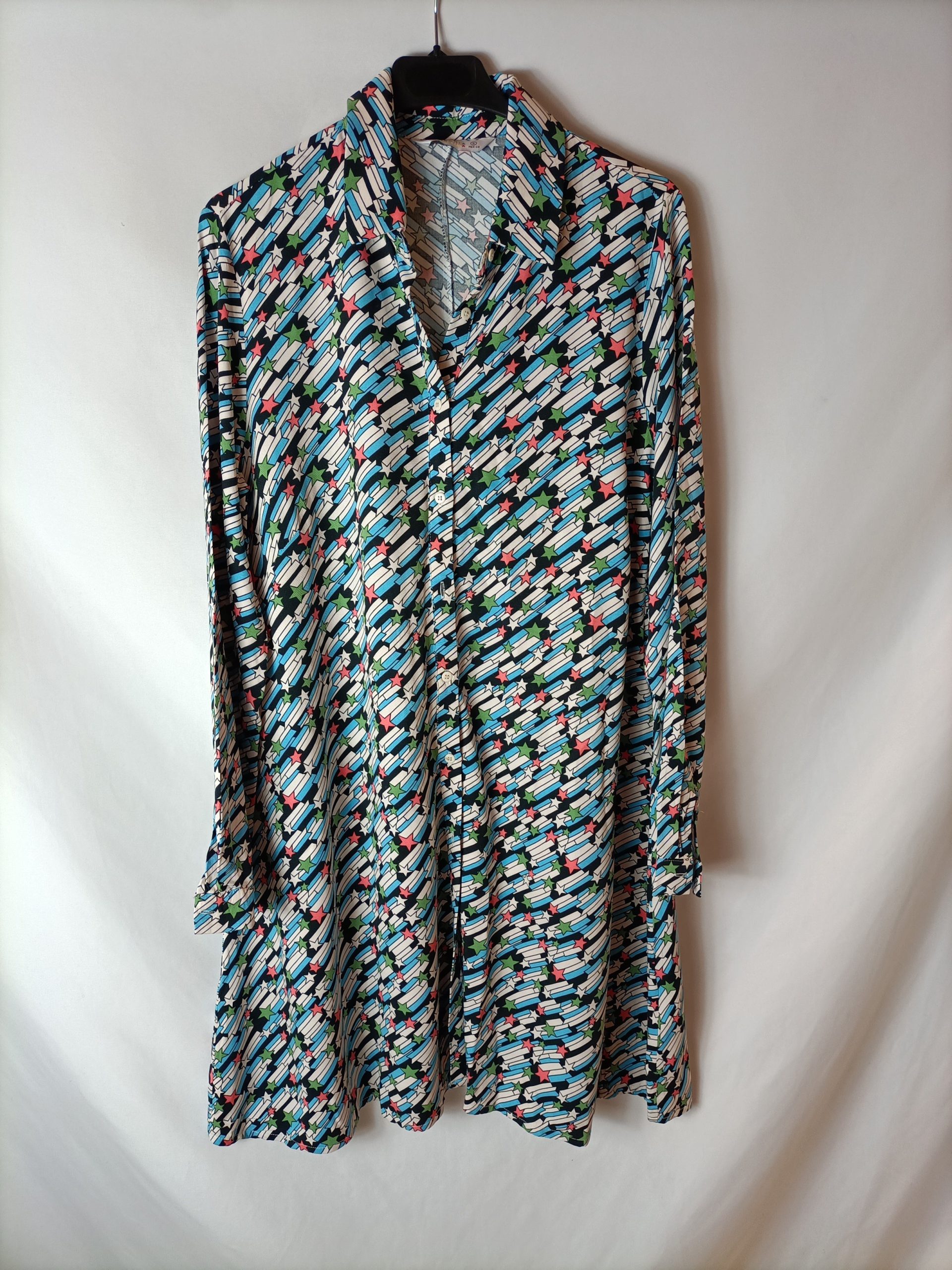 COMPAÑIA FANTASTICA. Vestido camisero estrellas T.s