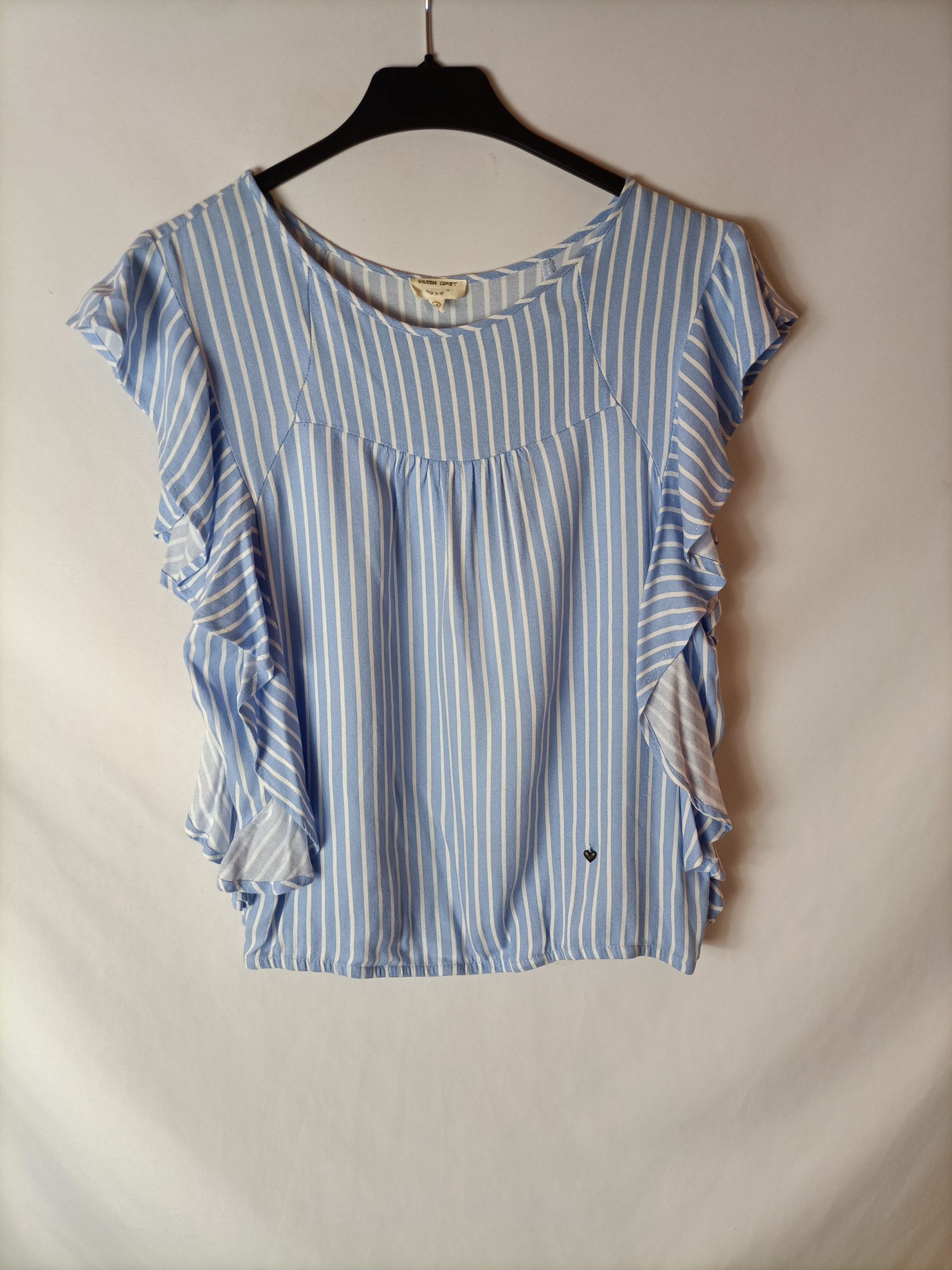 GREEN COAST. Top rayas volante. T XS
