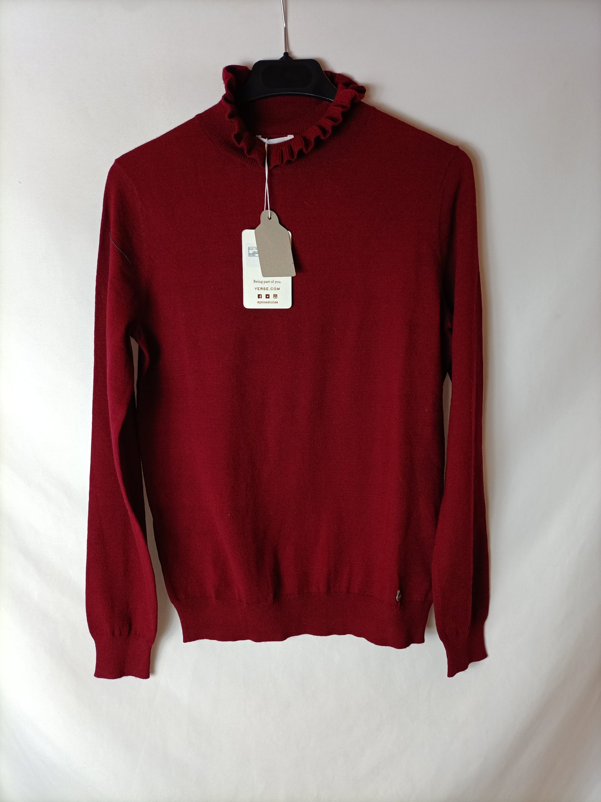 YERSE. Jersey burdeos cuello perkins T.s
