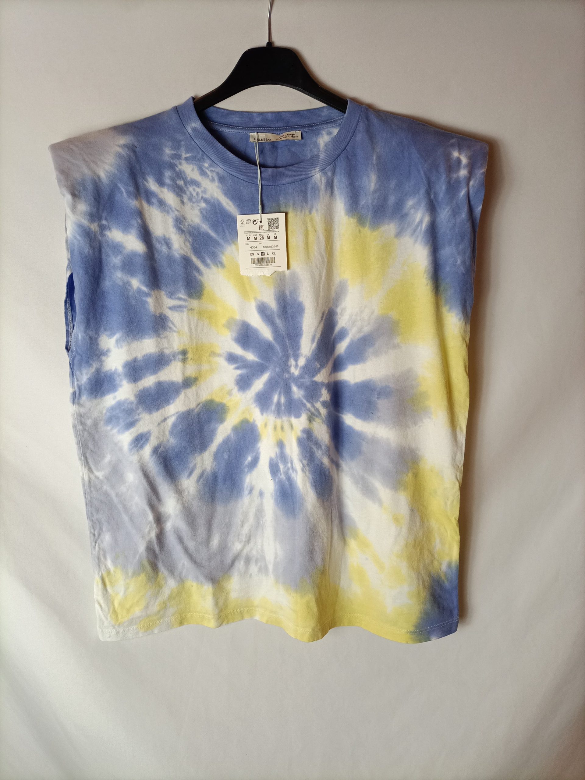 PULL&BEAR. Camiseta tie dye hombreras. T M