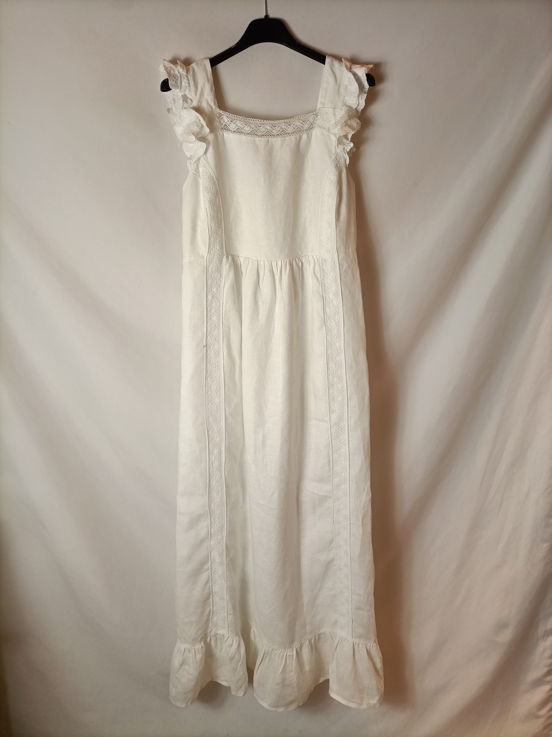 MICUIR. Vestido lino blanco. T M