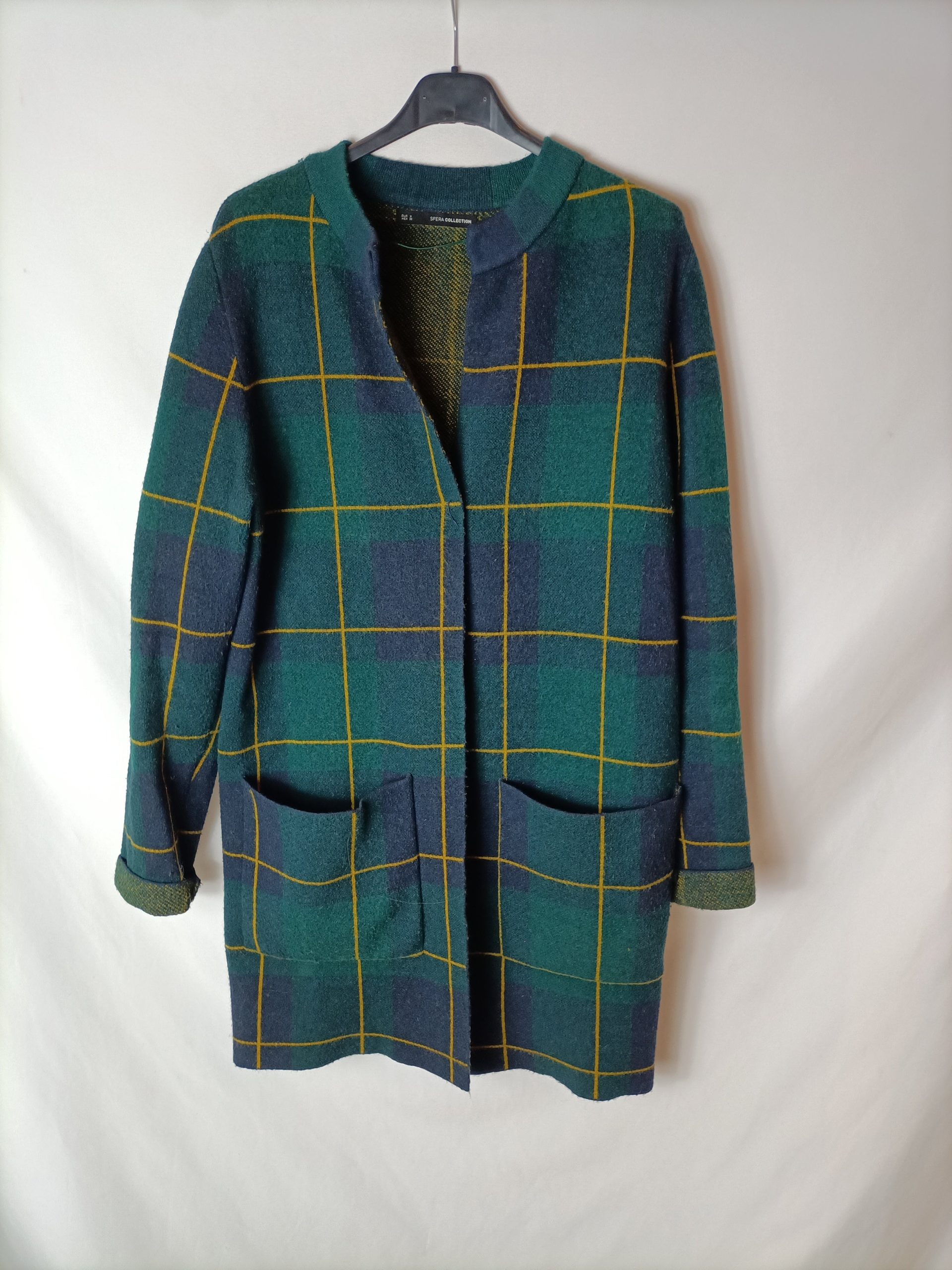SFERA. Chaqueta larga verde botella. T M