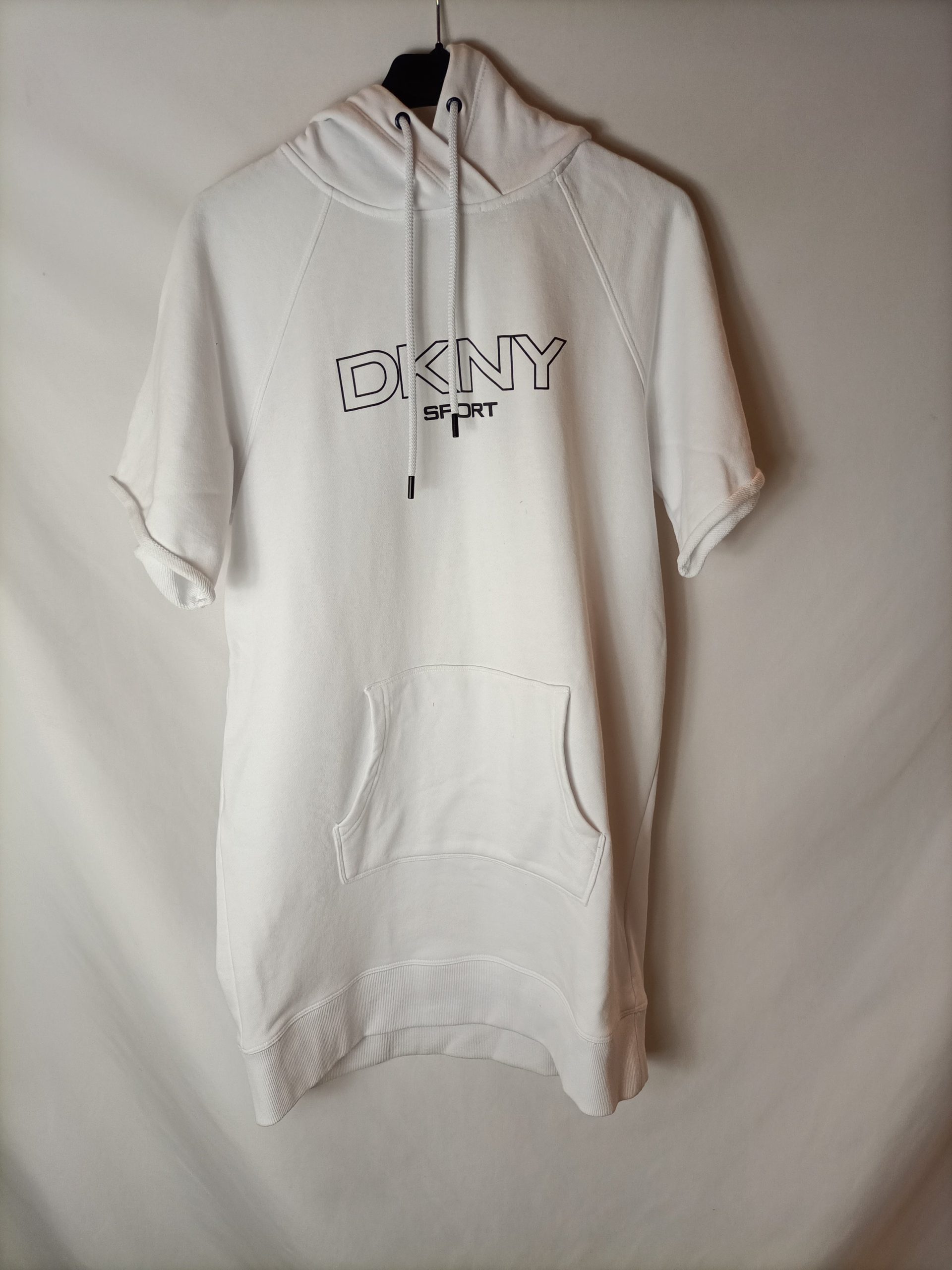 DKNY. Sudadera/ Vestido blanca manga corta logo. T S