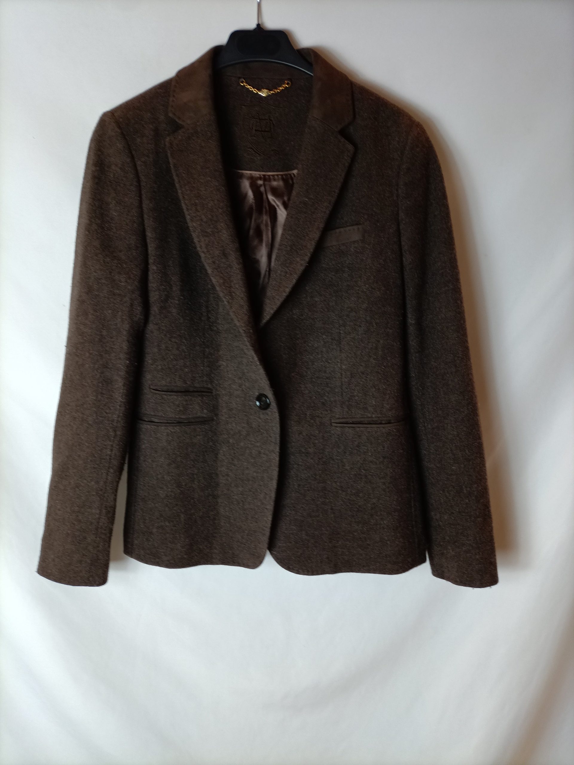 MASSIMO DUTTI. Blazer marrón jaspeada T.42(M/L)