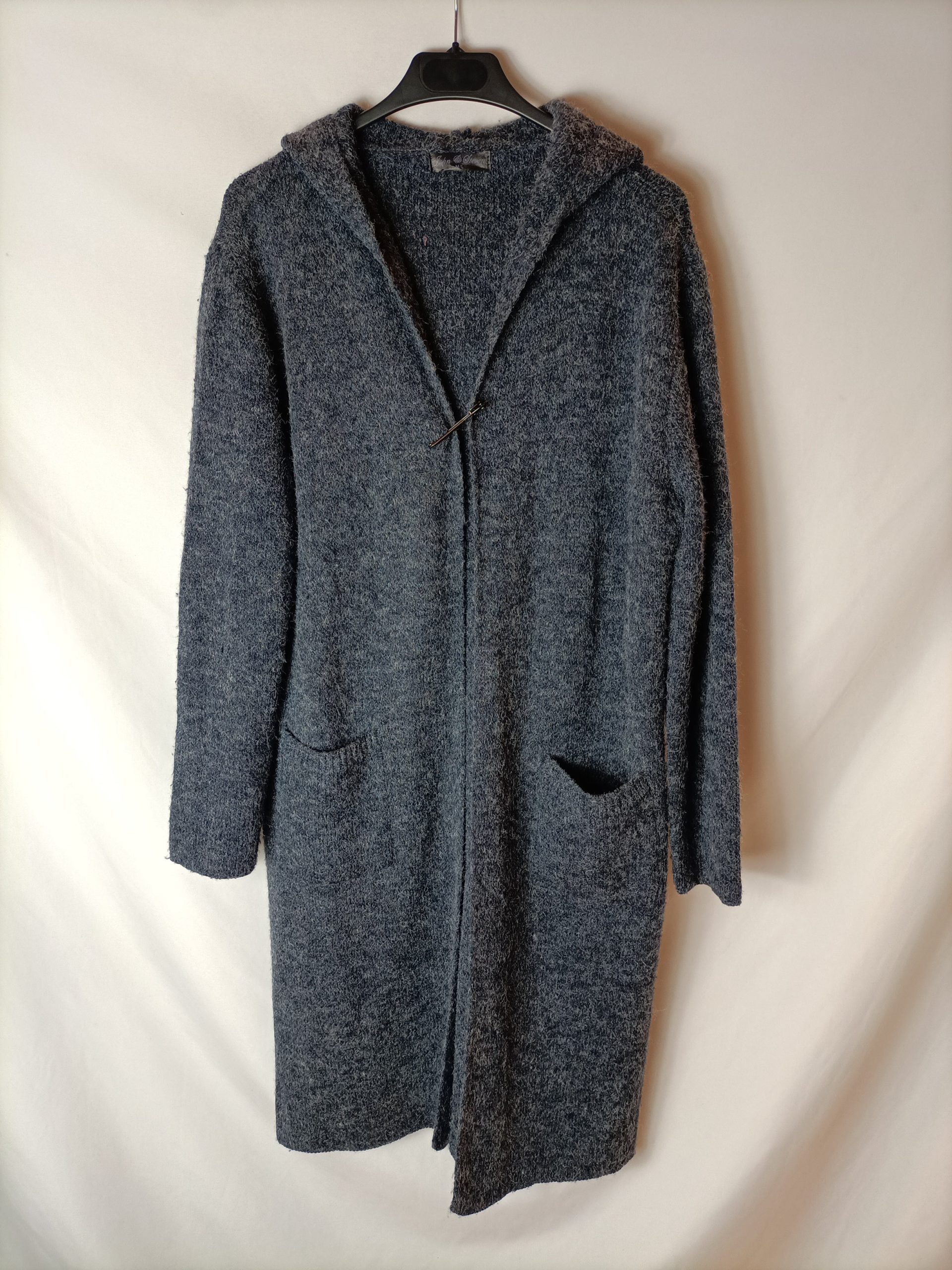 STRADIVARIUS.Cárdigan jaspeado azul T.u(s/m)