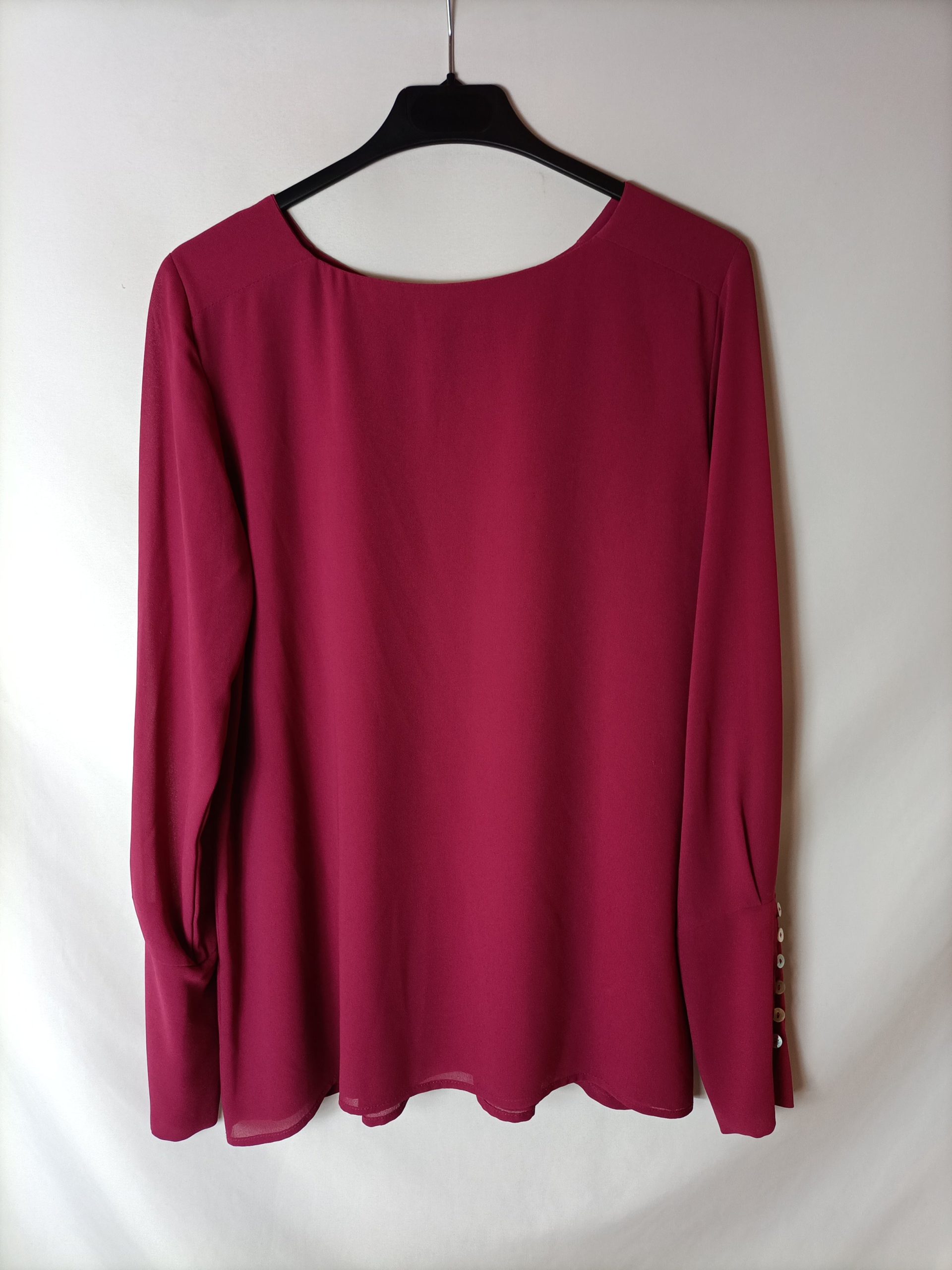 BIMANI. Blusa rosa botones T.m