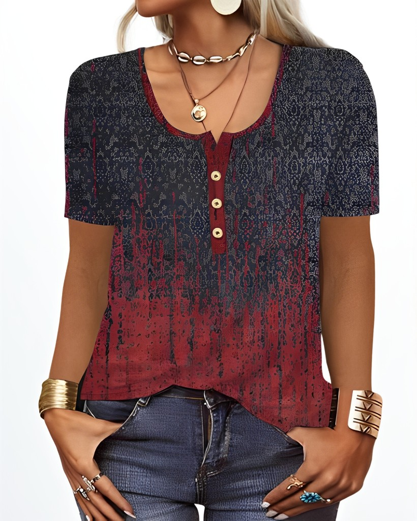 Charlee - Blusa Boho Holgada con Cuello en V para Mujeres