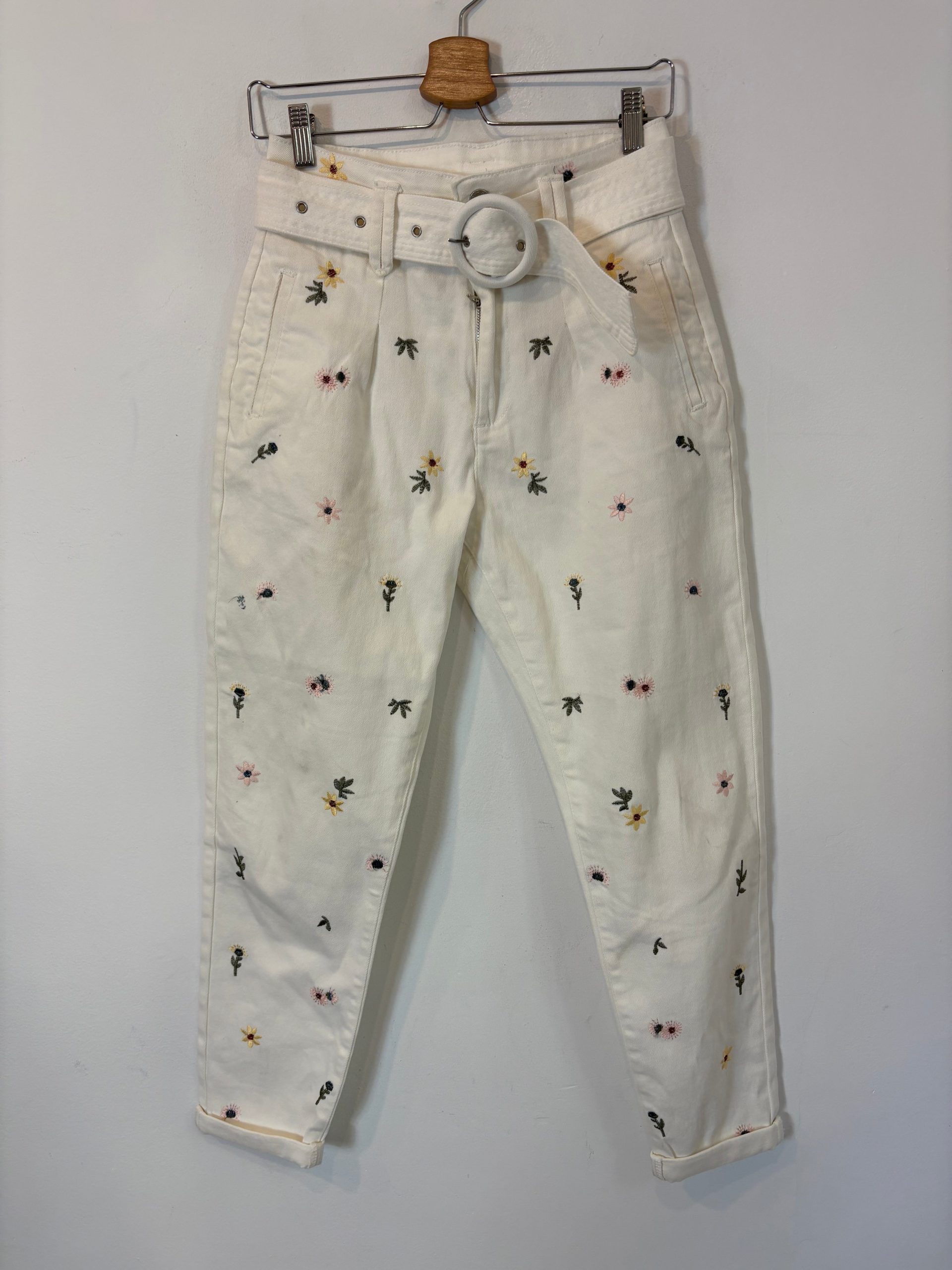 POLÍN ET MOI. Denim pinzas bordados. T S