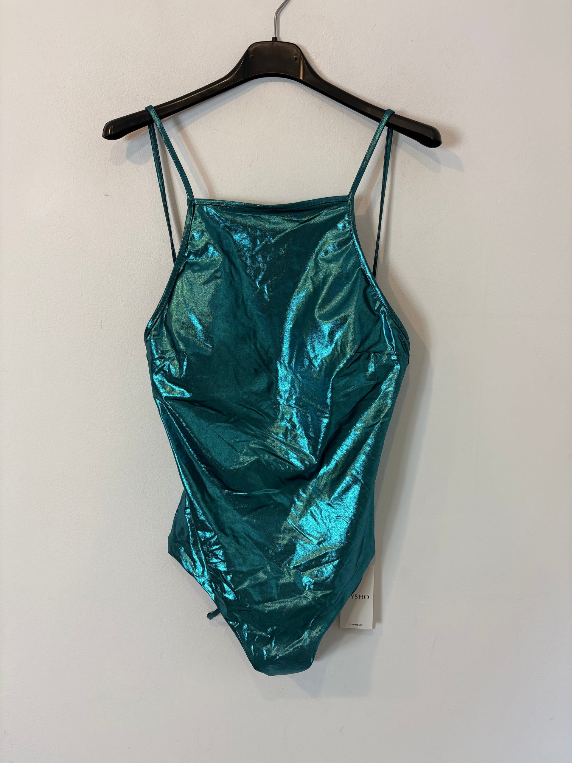 OYSHO. Bañador halter metalizado. T M