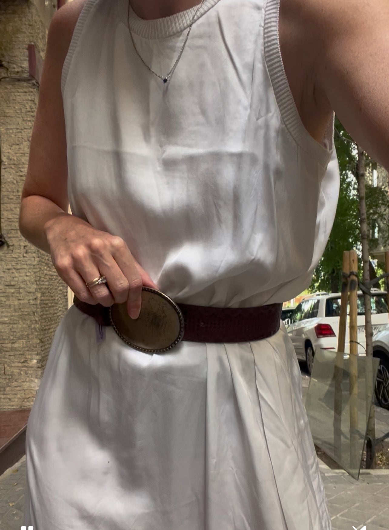 FREE PEOPLE. Cinturón piel marrón. T S/M