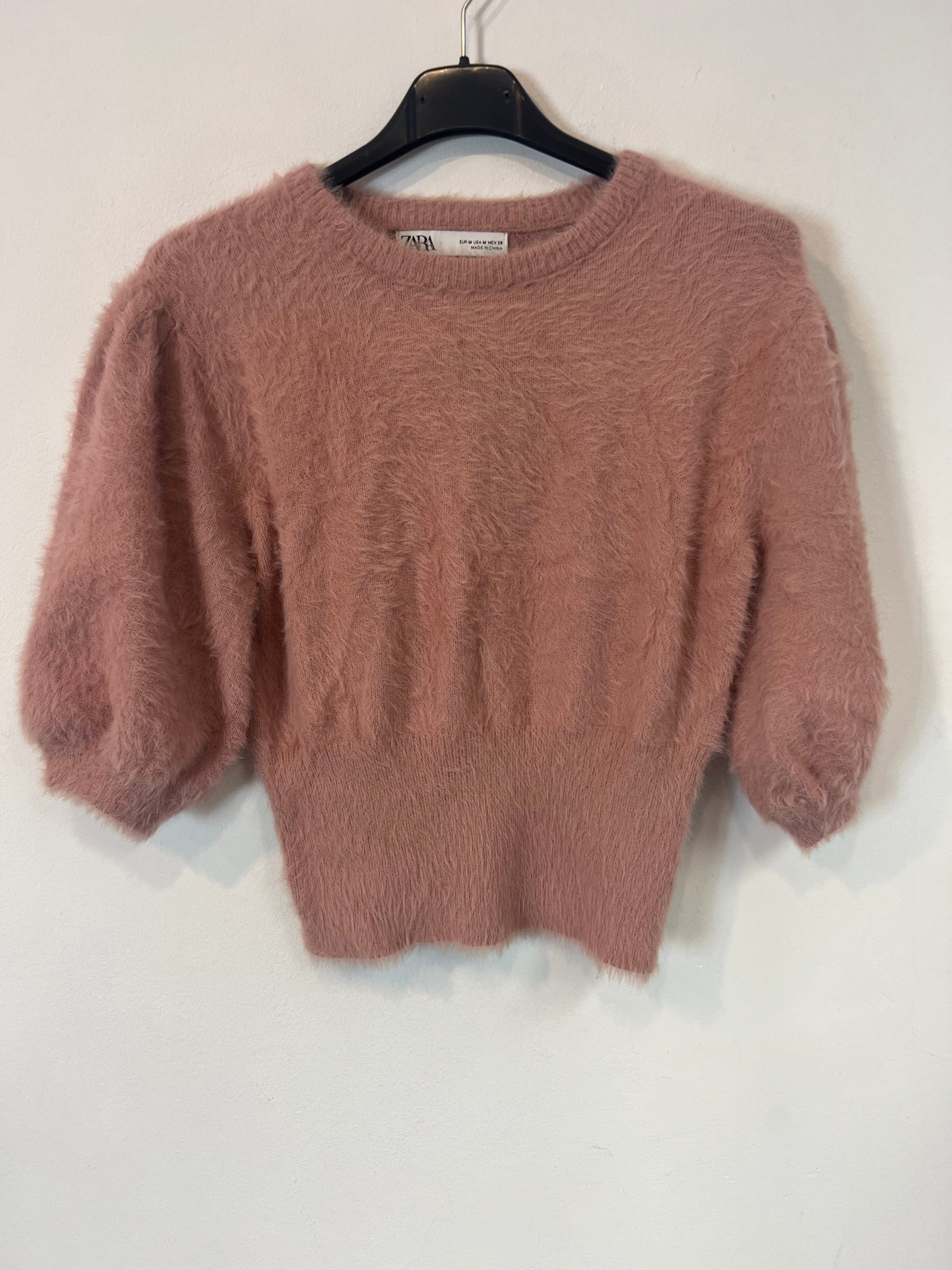 ZARA. Top textura rosa empolvado. T M