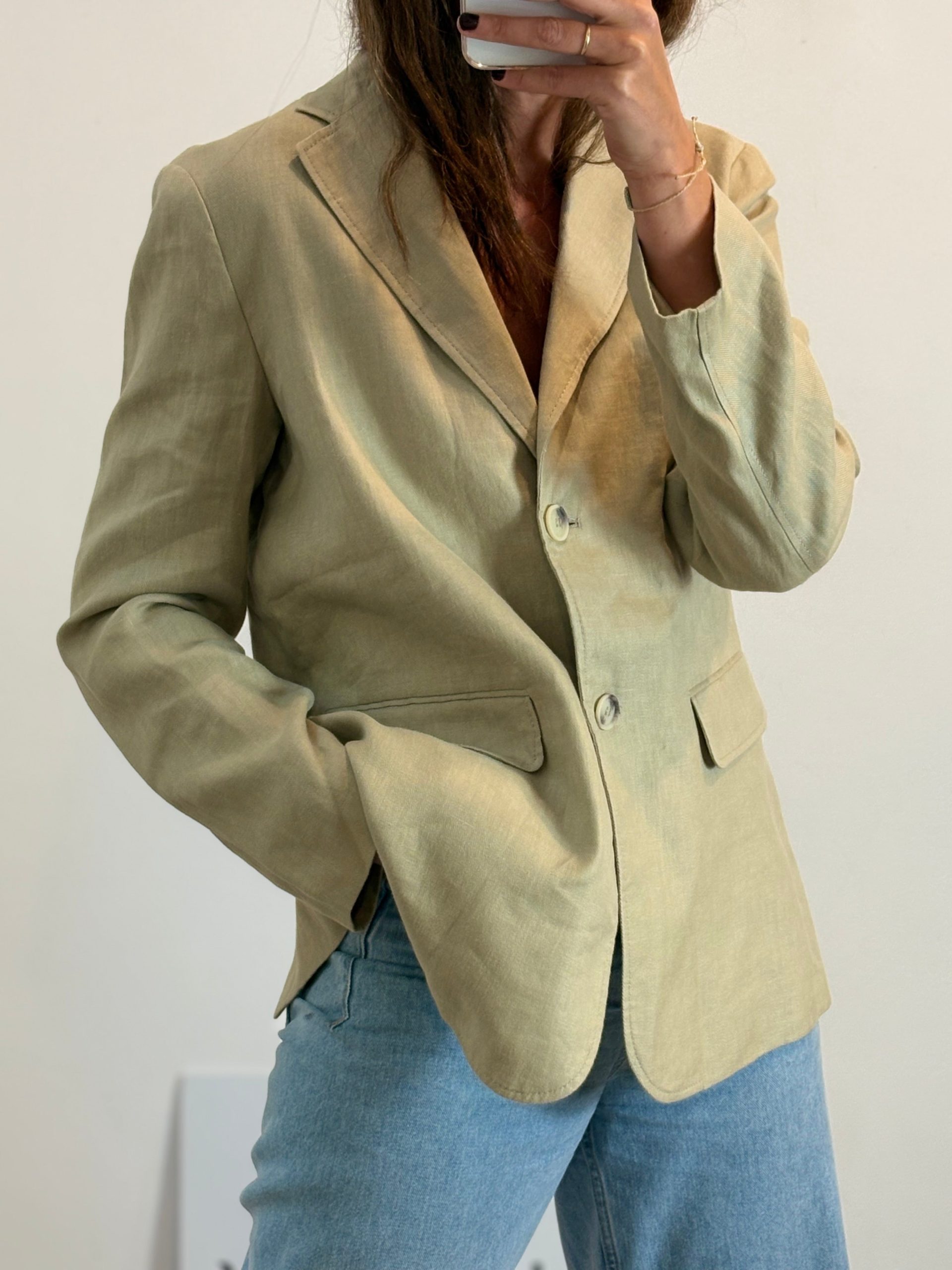 ZARA. Blazer lino beige. T S