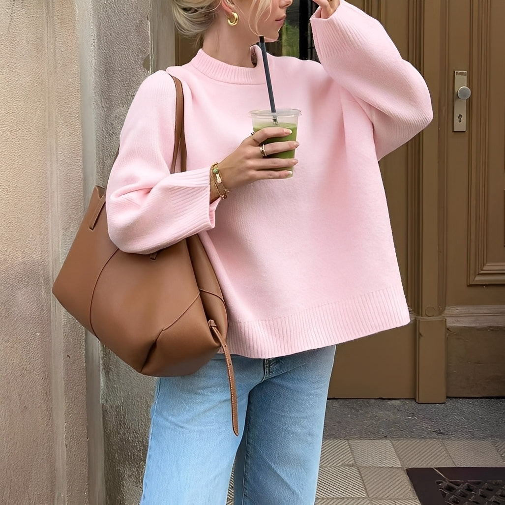 Shanelle - Clásico Suéter Cuello Redondo para Mujer