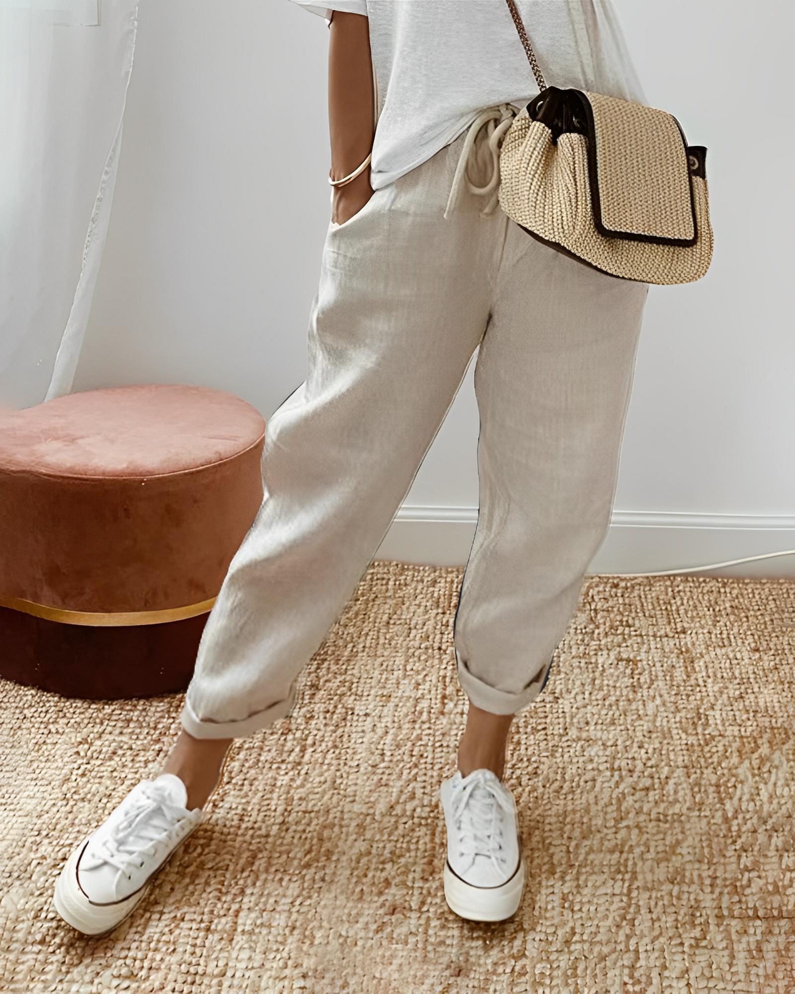 Sherie - Pantalón de lino casual y holgado para mujer