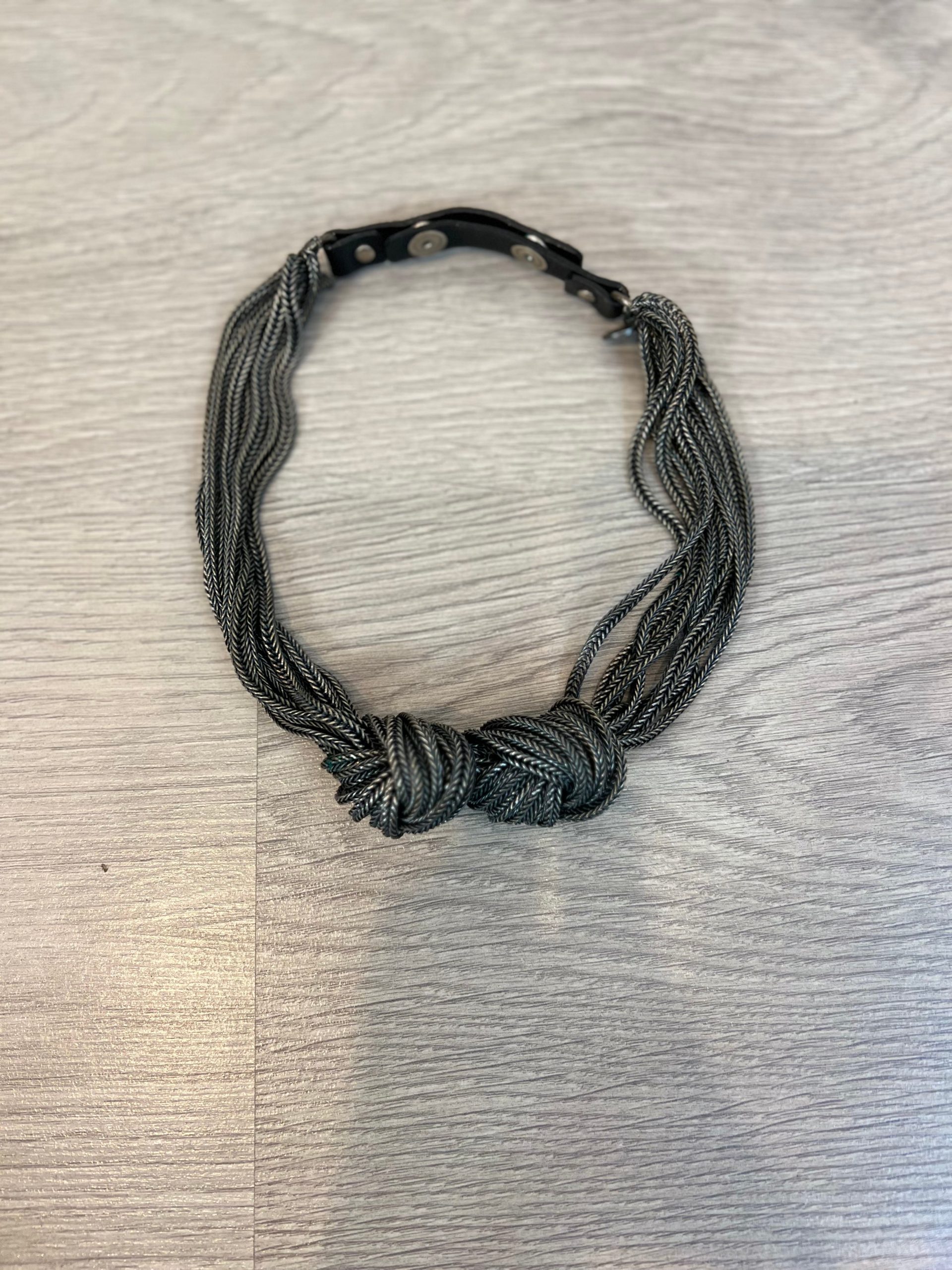 MALABABA. collar plateado cadena