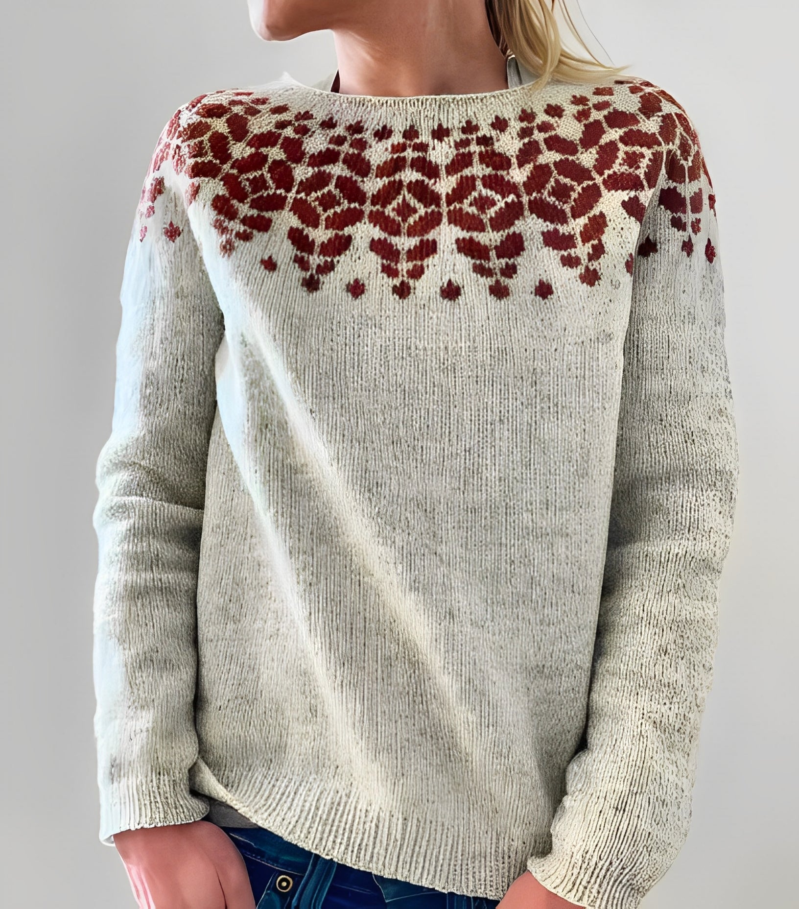 Christiana - Clásico Suéter con Estampado para Mujer