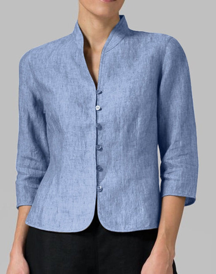 Arcy – Blusa en Chambray de Corte Elegante