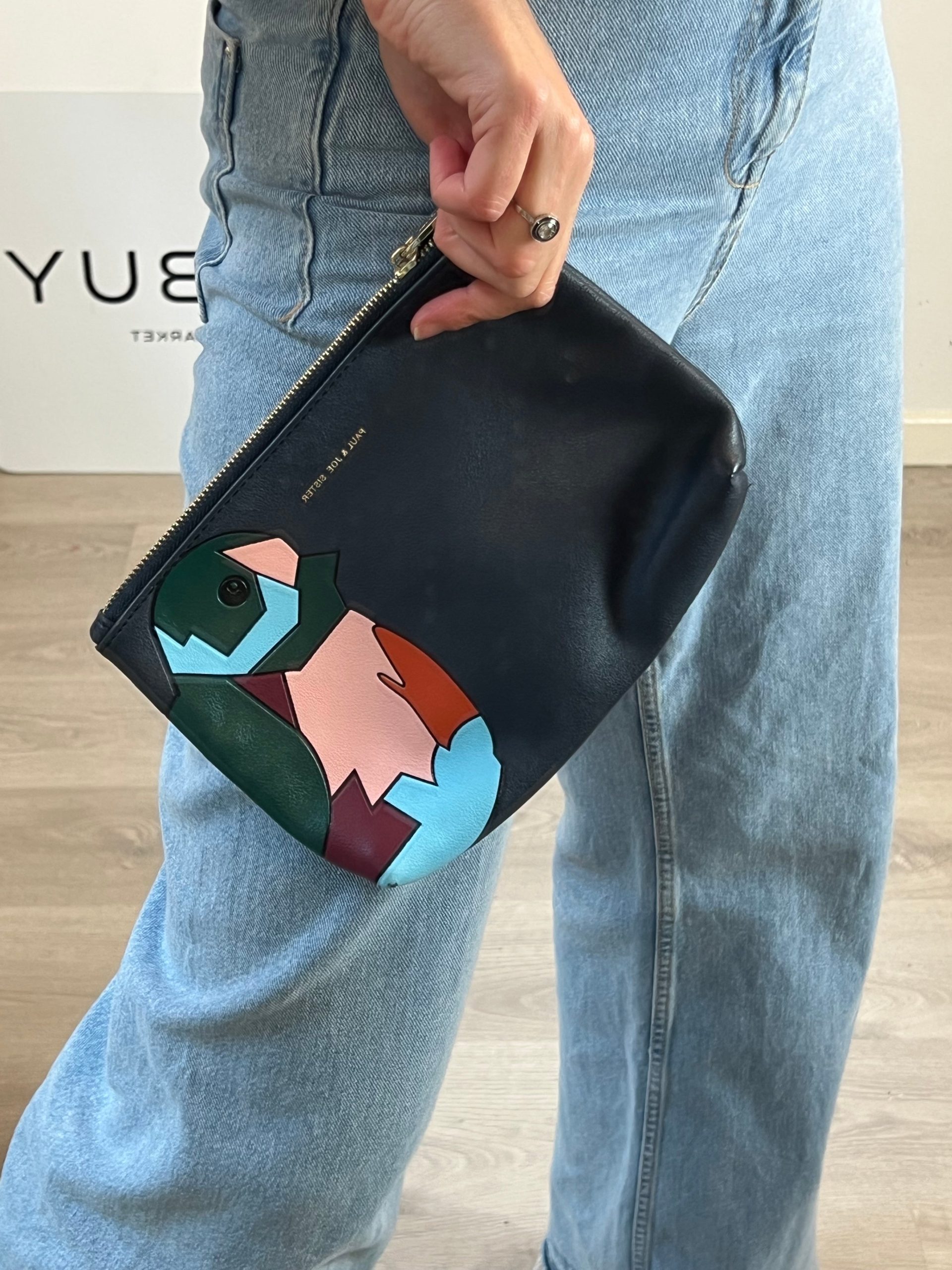 PAUL & JOE SISTER. Cartera de mano azul dibujo