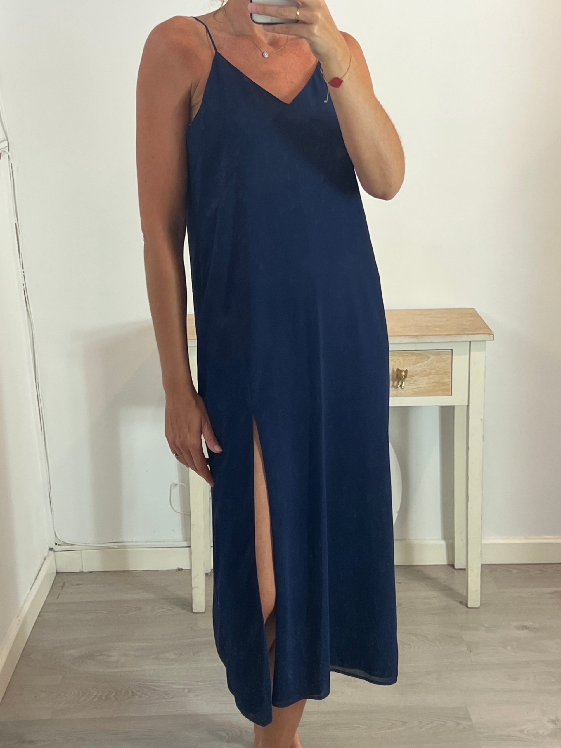 BIMANI. Vestido azul lencero T.m