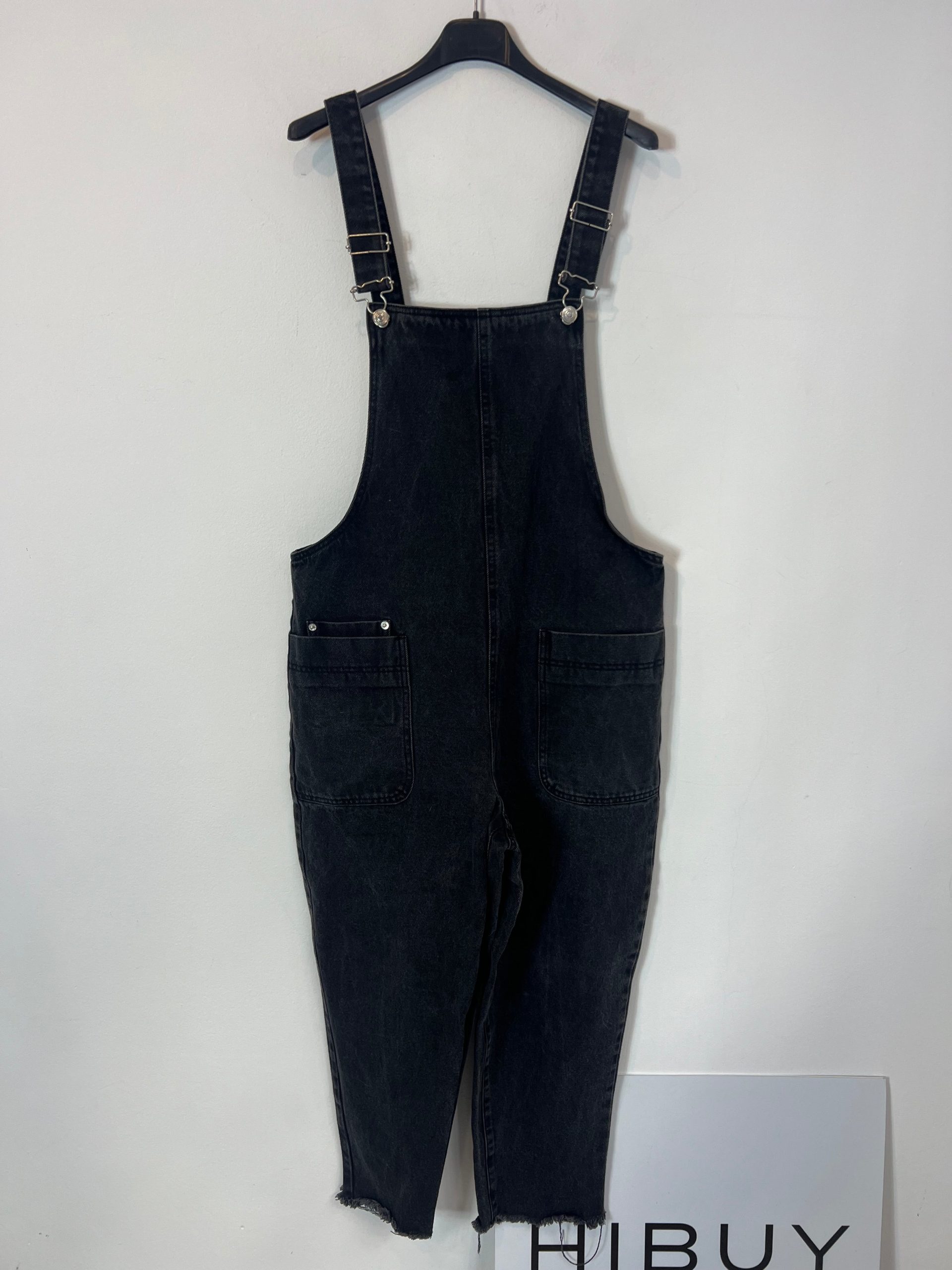 ZARA. Peto denim negro efecto desgastado. T M