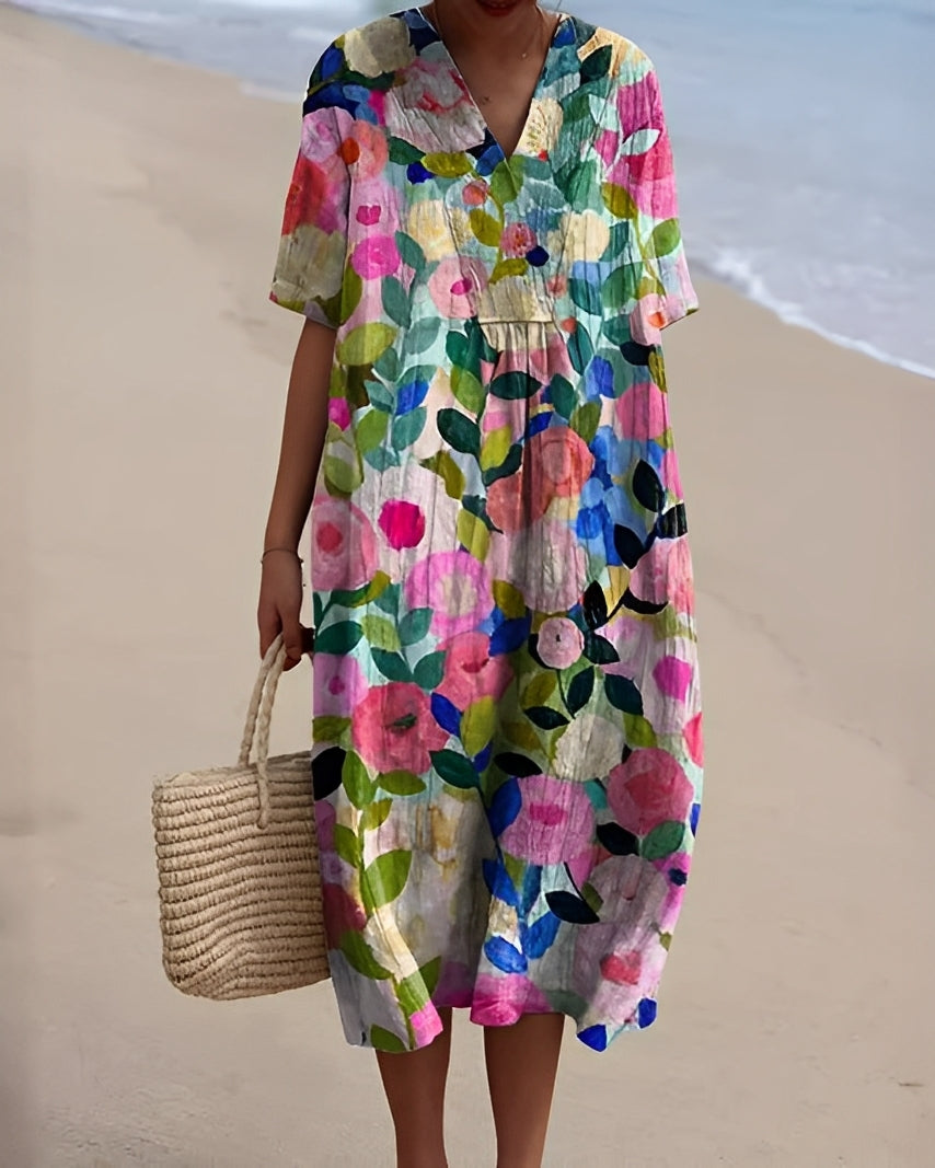Romilly - Vestido de verano con estampado colorido para mujeres