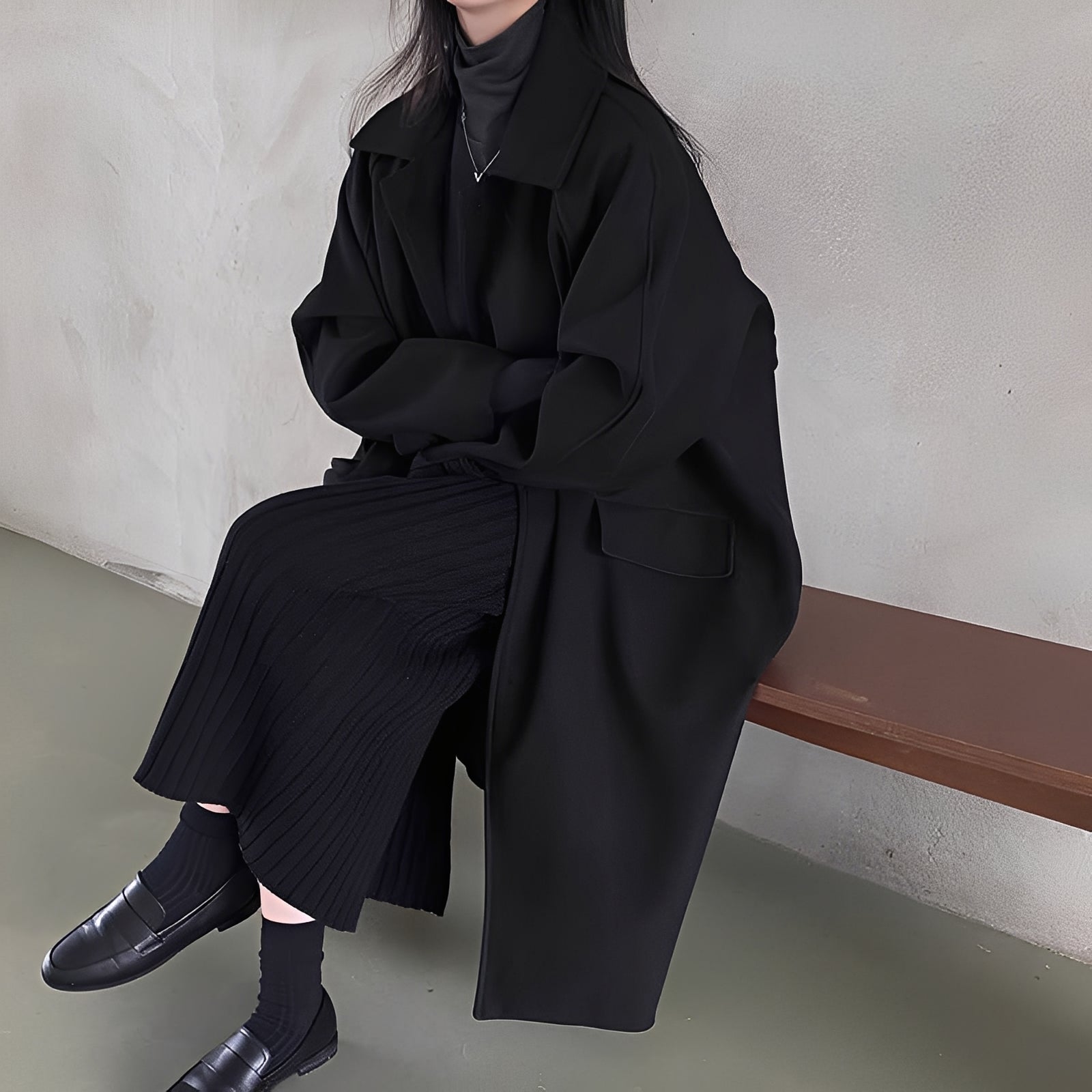 Estelle - Clásico abrigo de lana de un solo botón para mujer