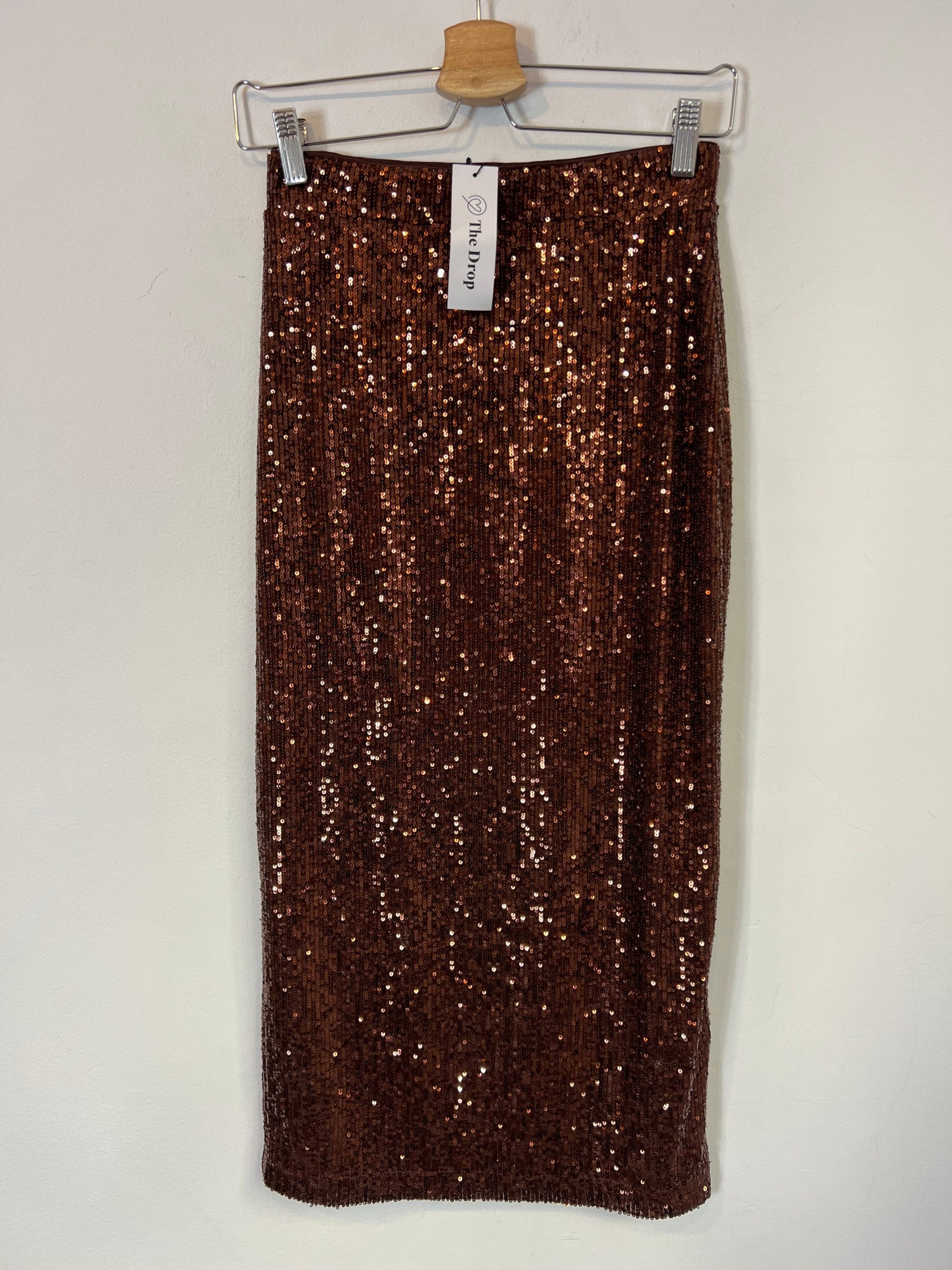 THE DROP. Falda midi lentejuelas. T XS