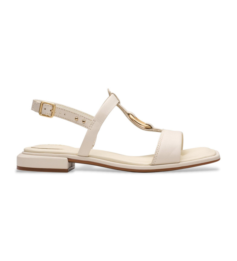 Clarks Sandalias de piel Ariany Sling blanco crema