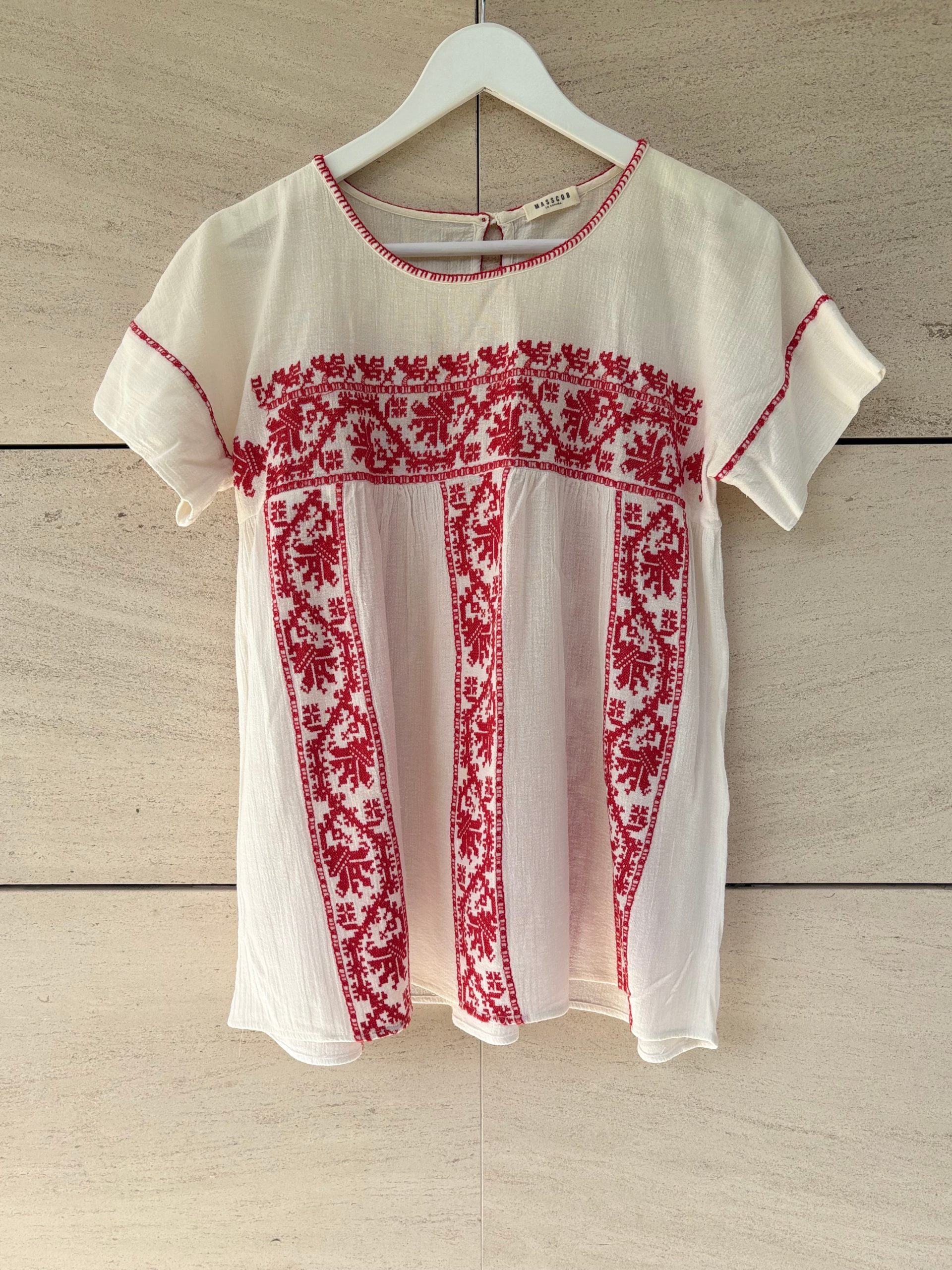 MASSCOB. Top algodón punto de cruz. T S