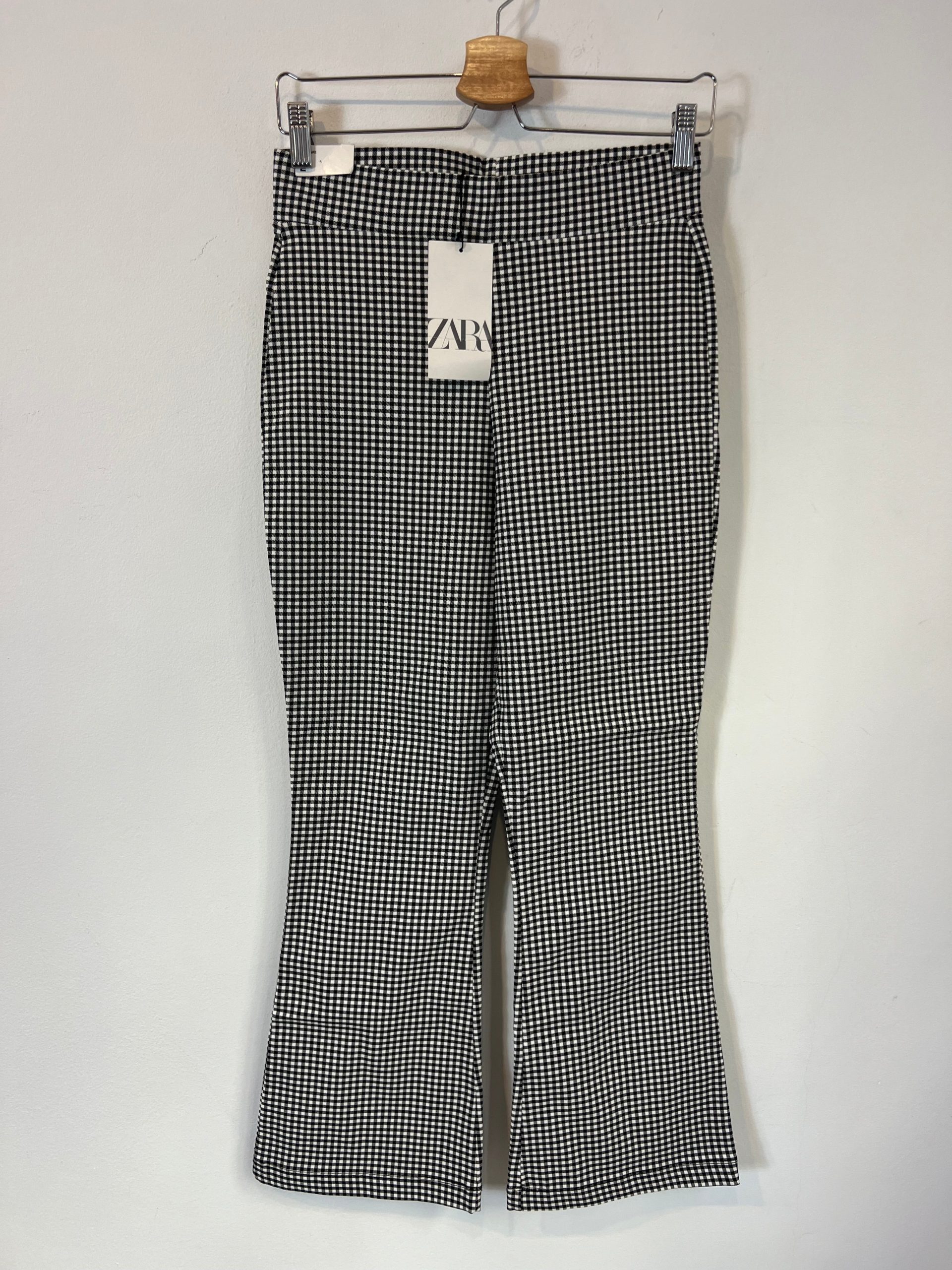 ZARA. Pantalón vichy elástico. T L (M)