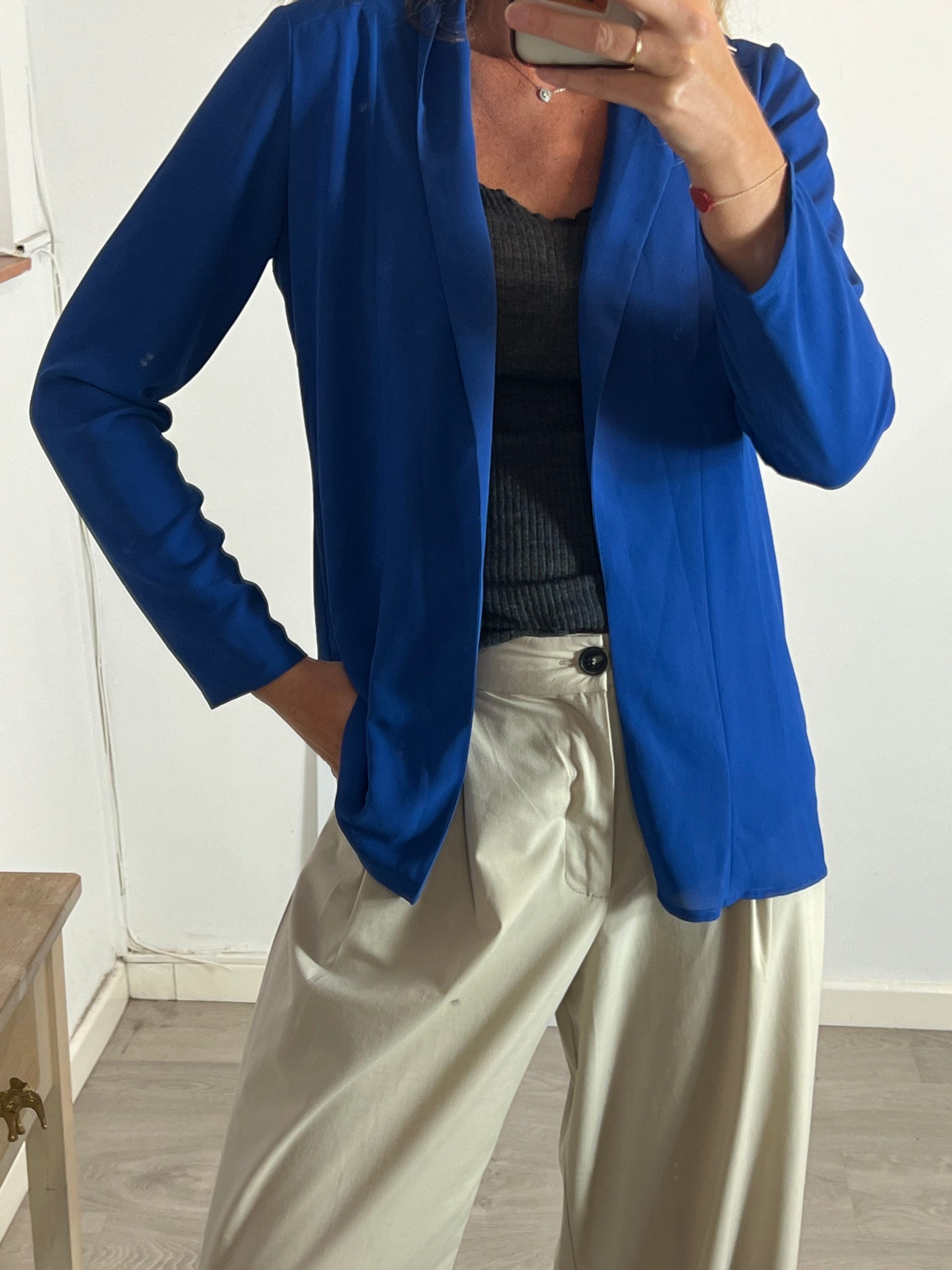 BIMANI. Chaqueta fina azul T.m