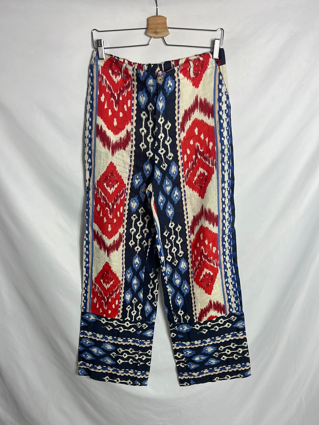 LLOYD’S. Pantalón lino estampado. T XS(M)