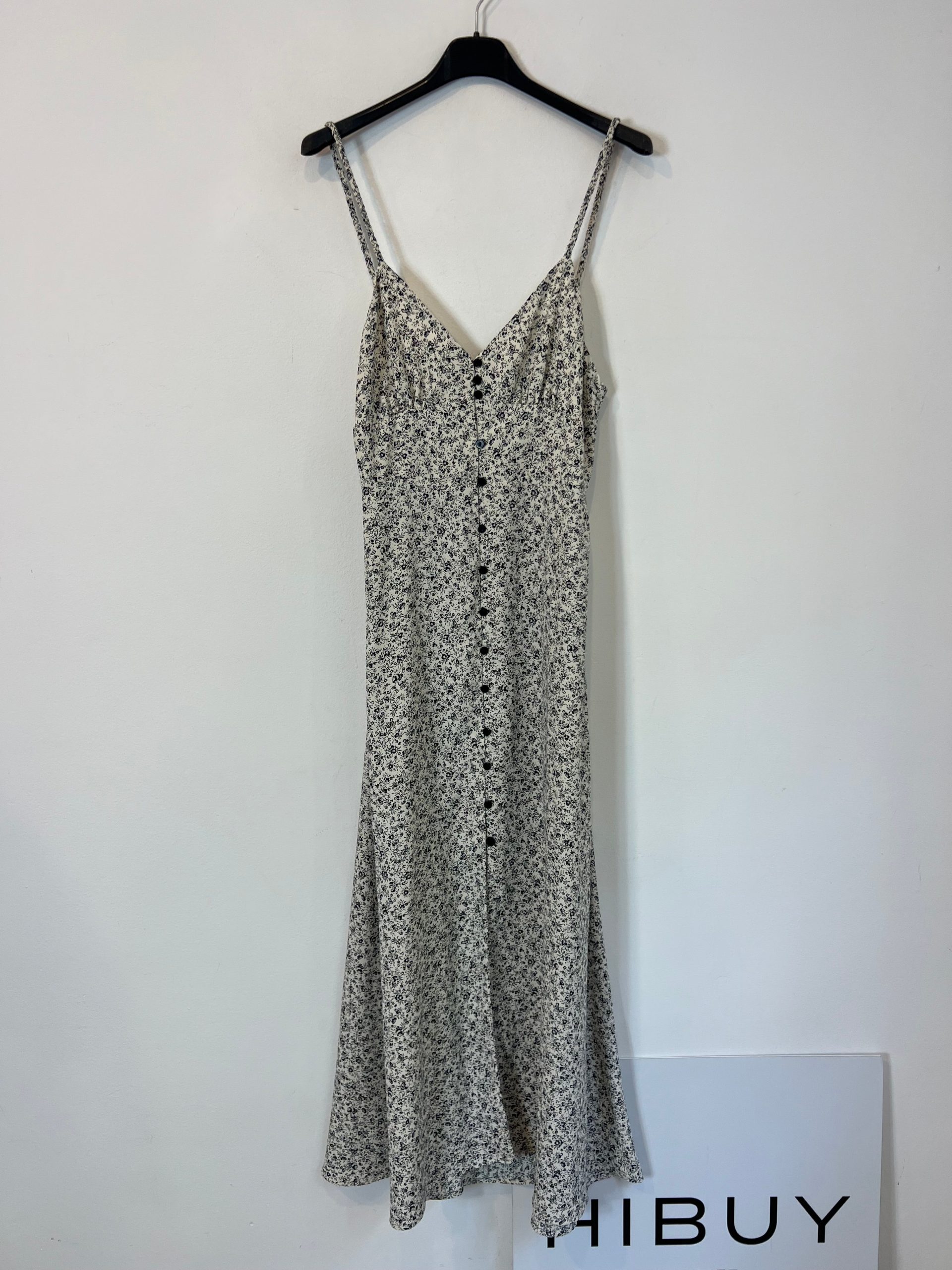 ZARA. VestidAo largo fluido flores mini. T S