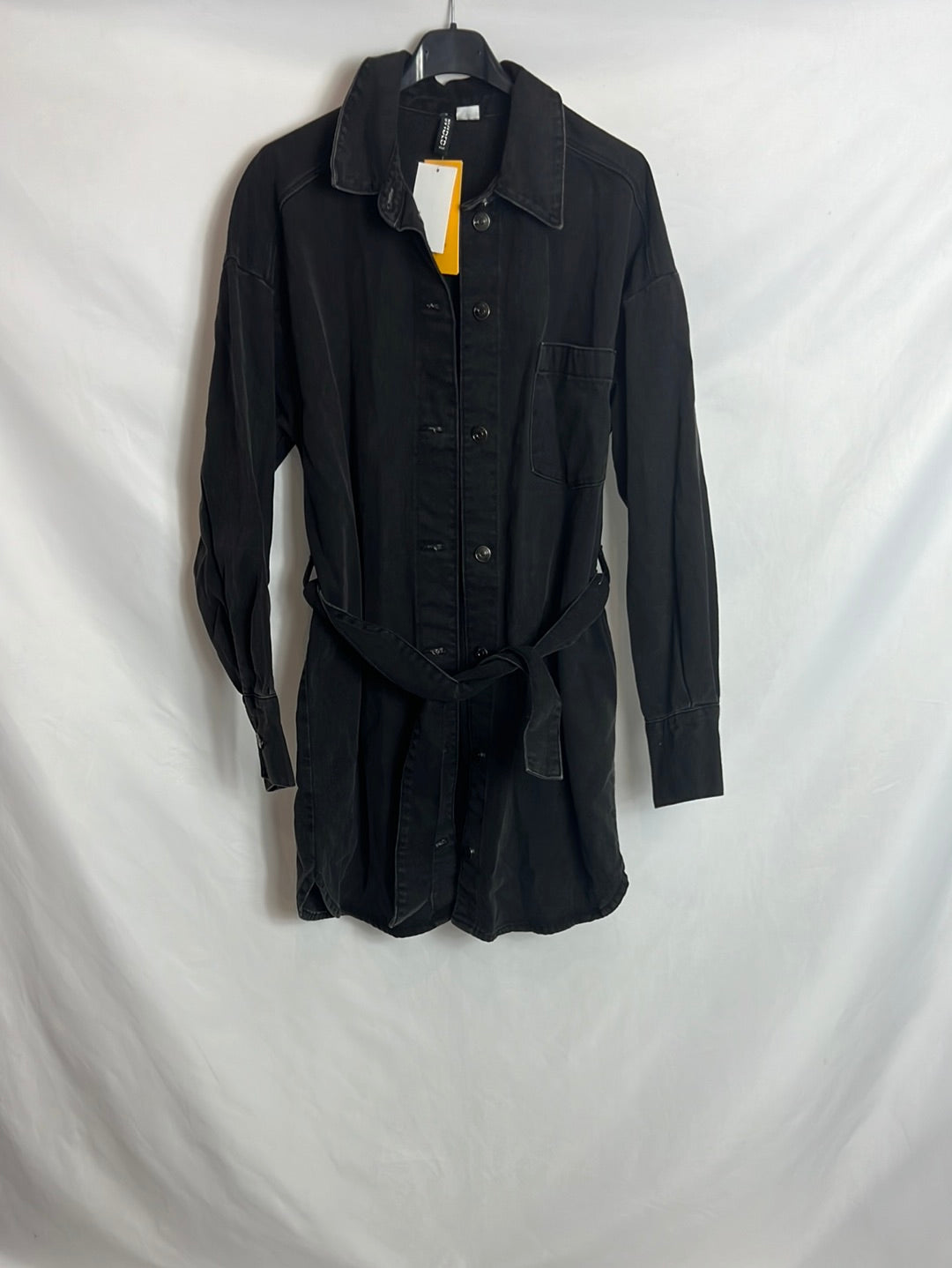 H&M.Vestido/sobrecamisa denim negro T.S