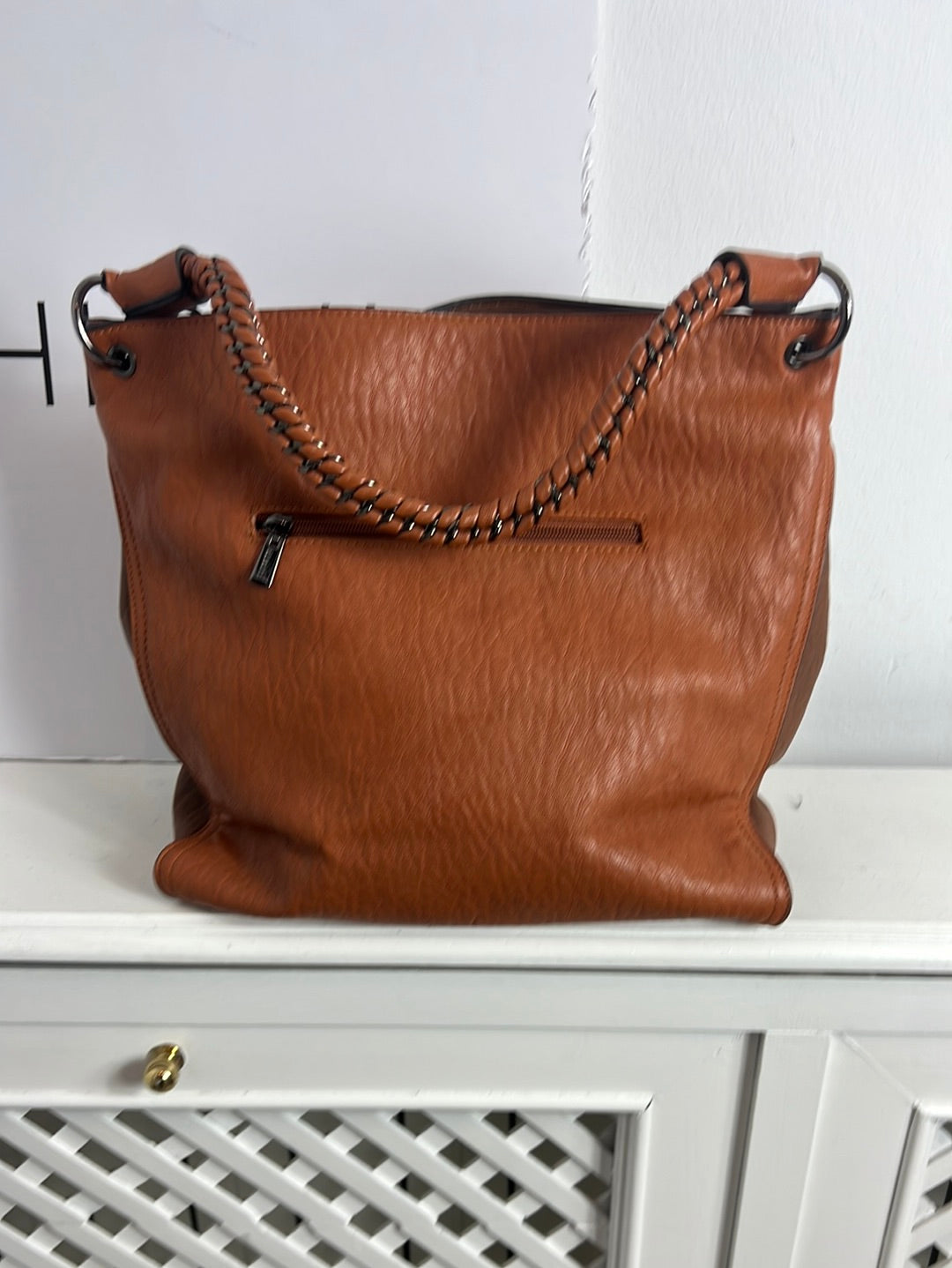 ABBACINO. Bolso marrón asa corta