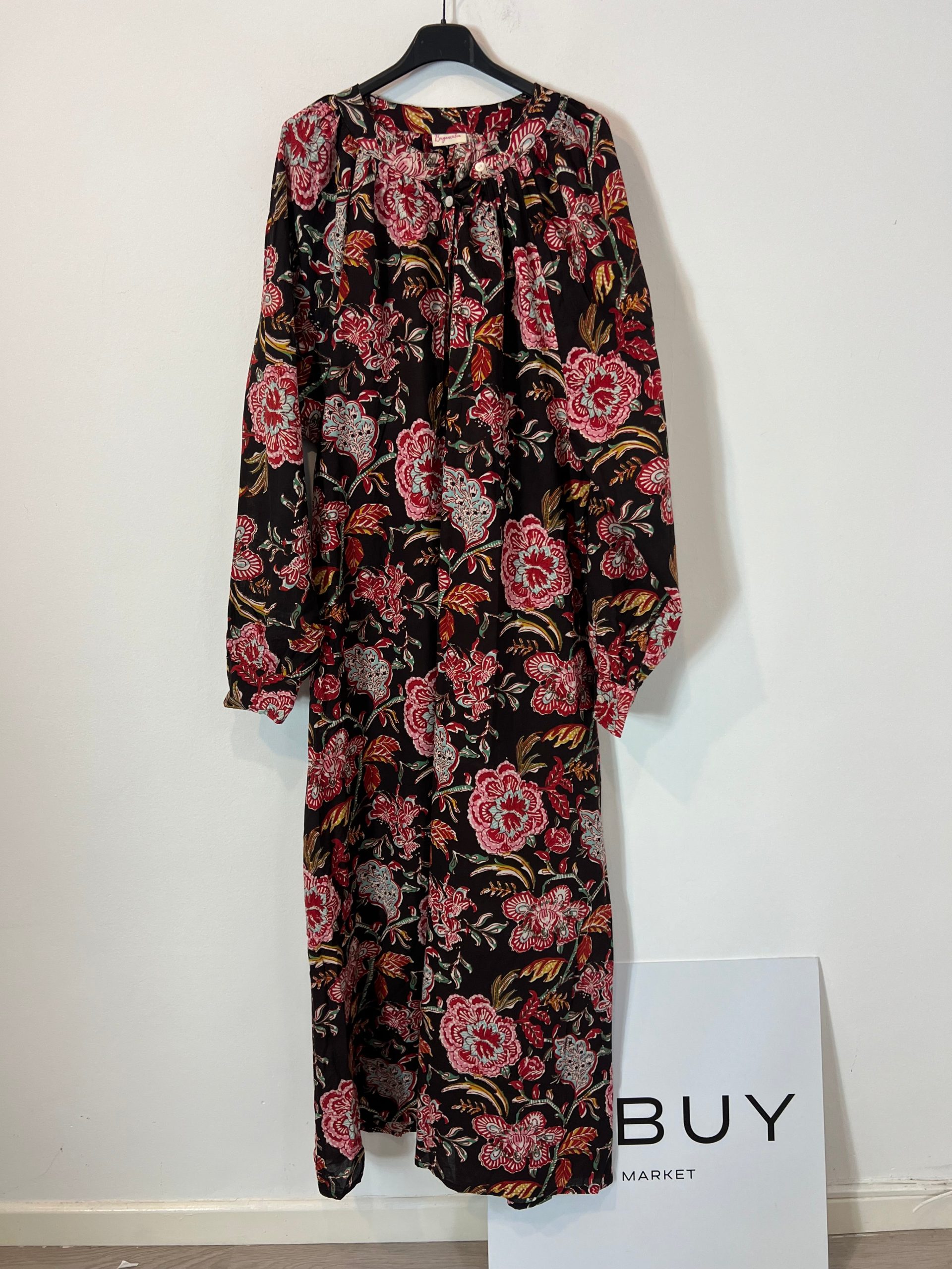 BUGANVILIA. Vestido negro flores T. XL/2XL