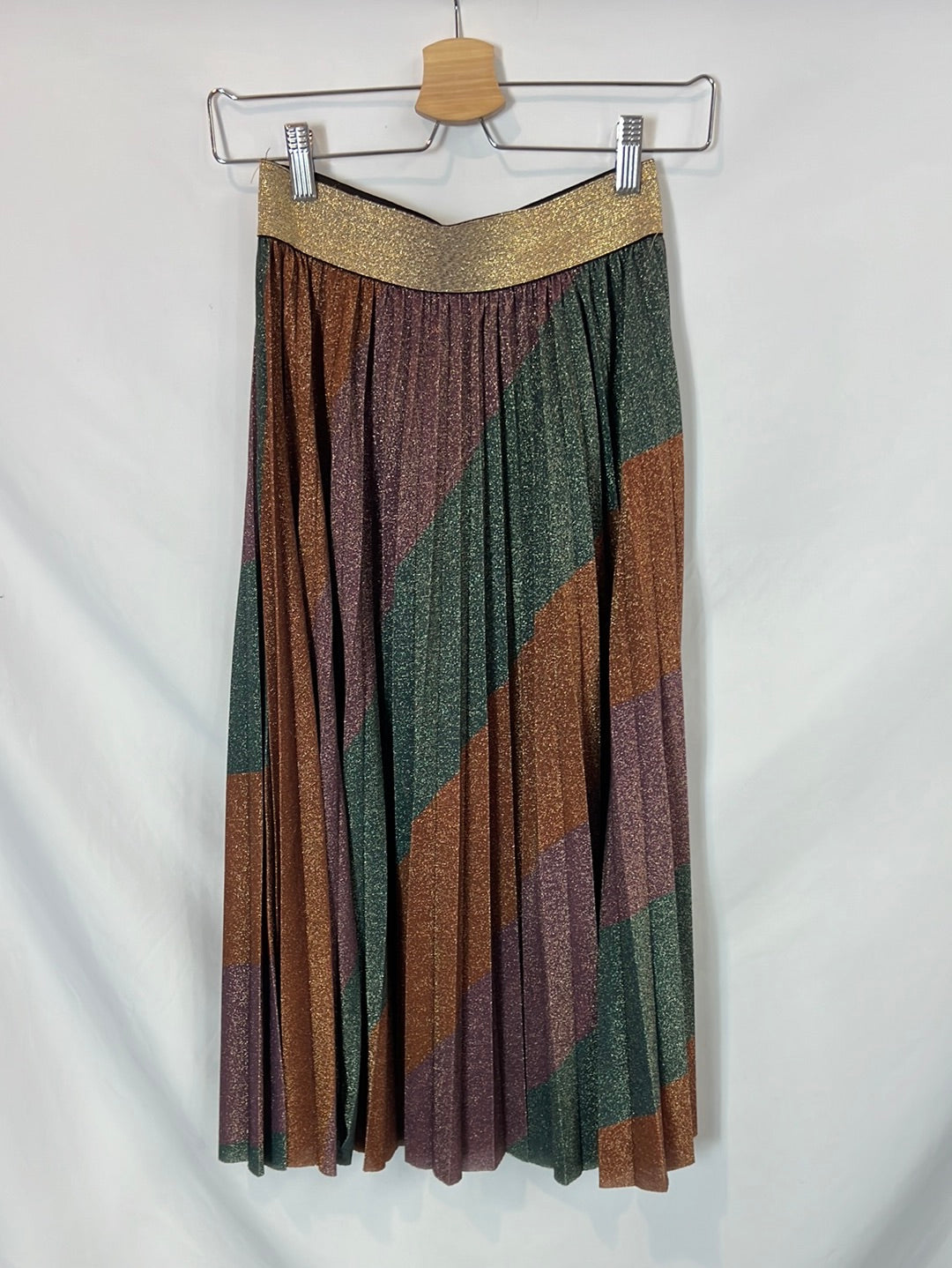 JOHANNA PARÍS. Falda midi plisada hilos T.u(s)