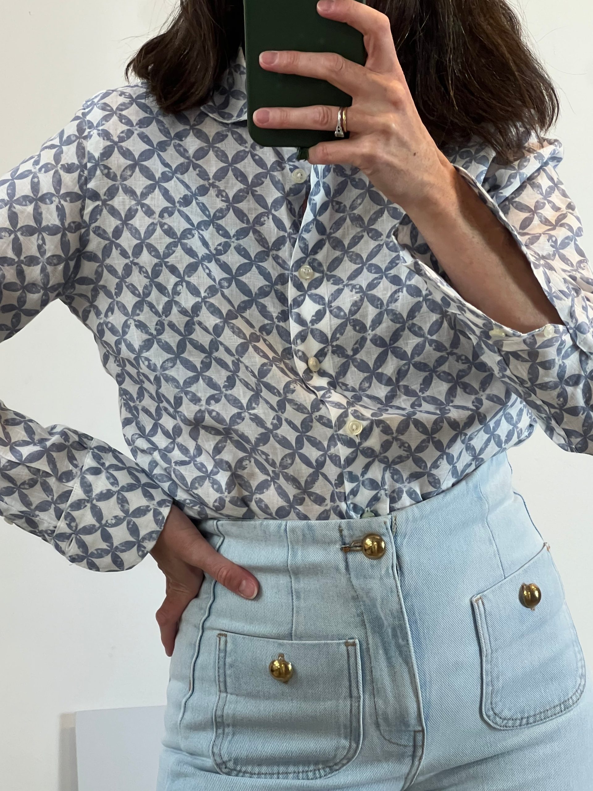 BCORNER. Blusa lino estampada T.42 (s)