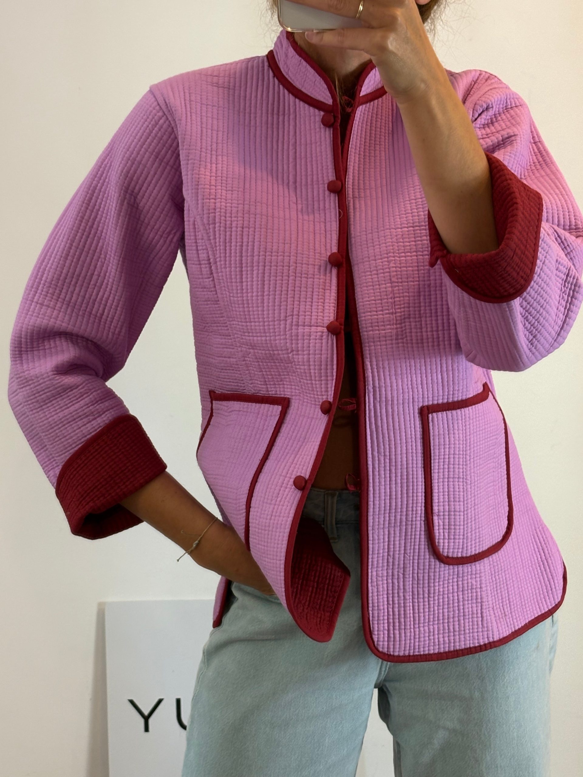 DELUEM. Chaqueta bicolor algodón T.M