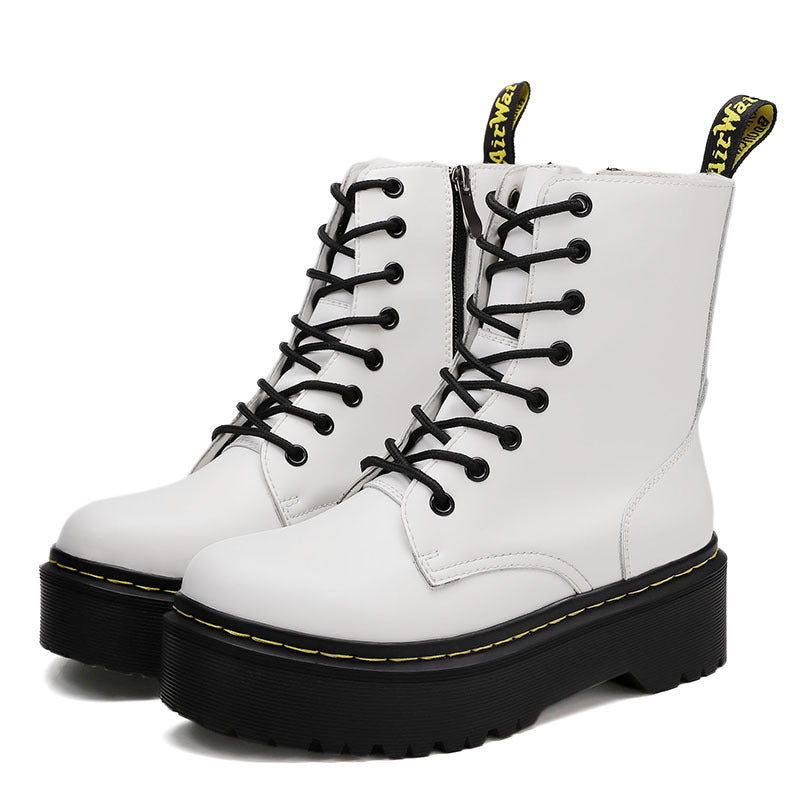 Miriam - Botas de cuero elegantes con suela gruesa para mujeres