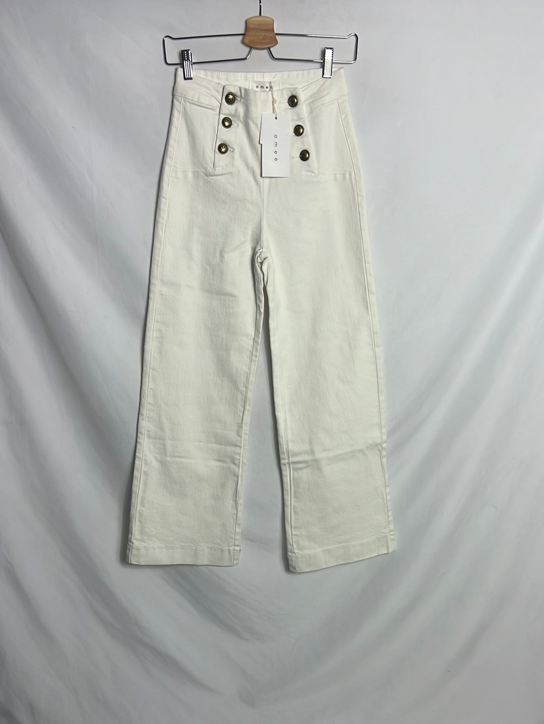 AMEÉ.Pantalones blancos rectos T.s