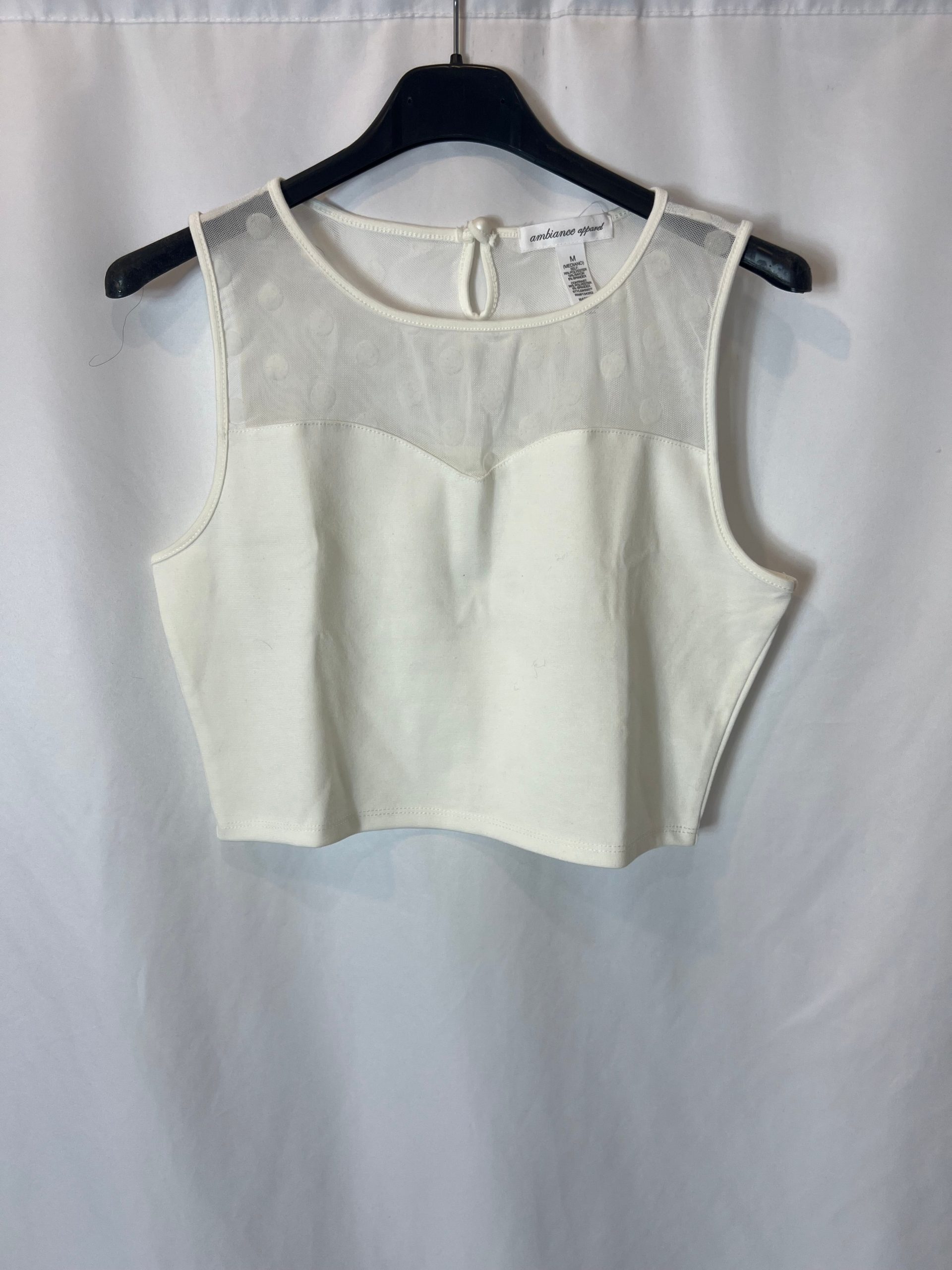 AMBIANCE APPAREL. Top blanco plumeti T.m