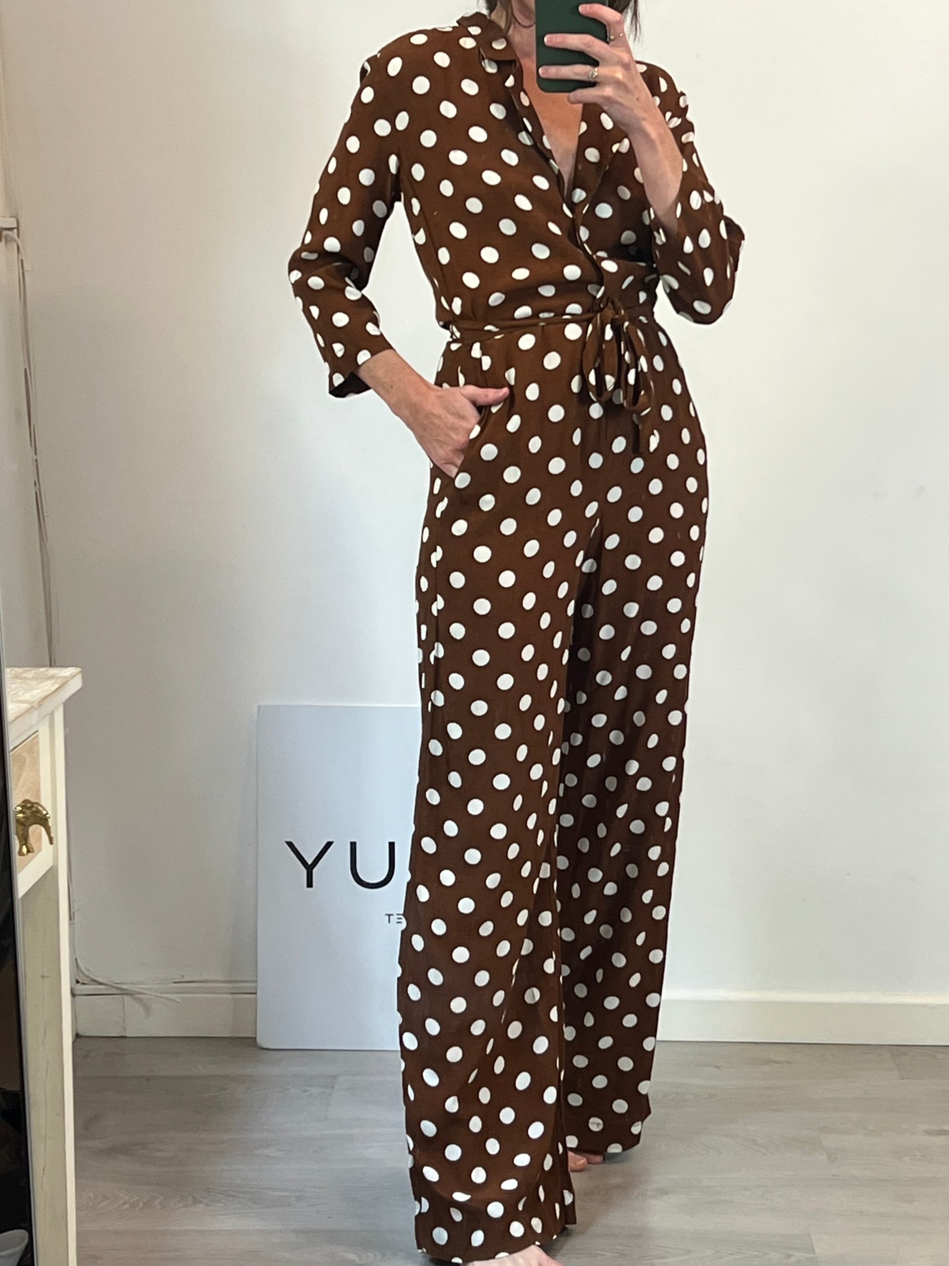 MANGO. Mono largo lunares. T S