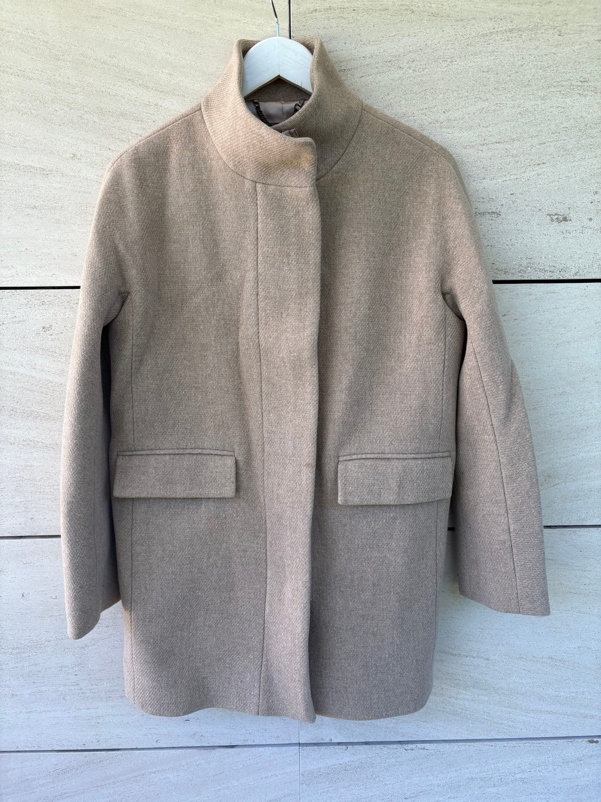 J CREW. Abrigo beige lana. T S