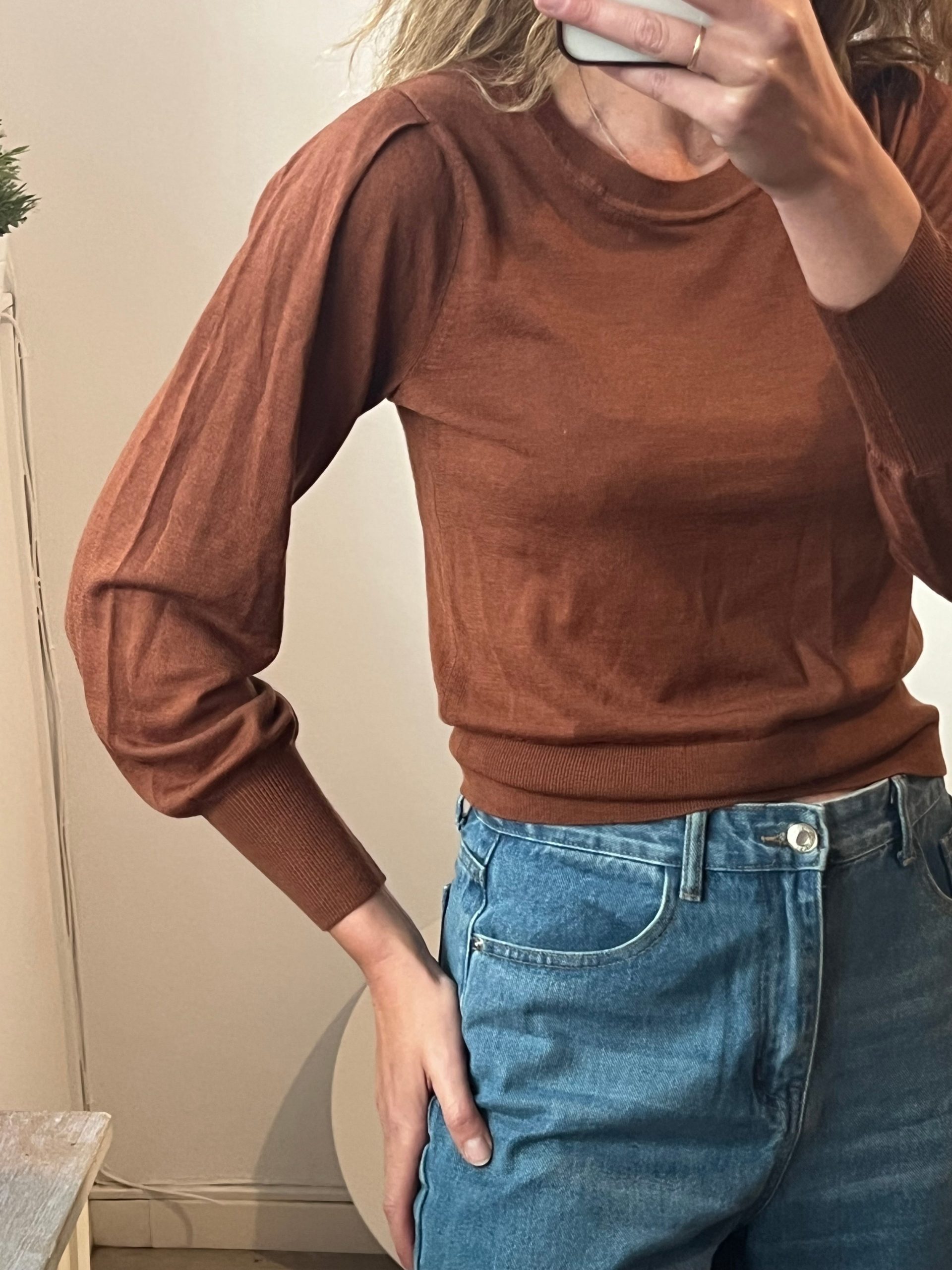 COMPTOIR DES COTONNIERS. jersey fino marrón T.s