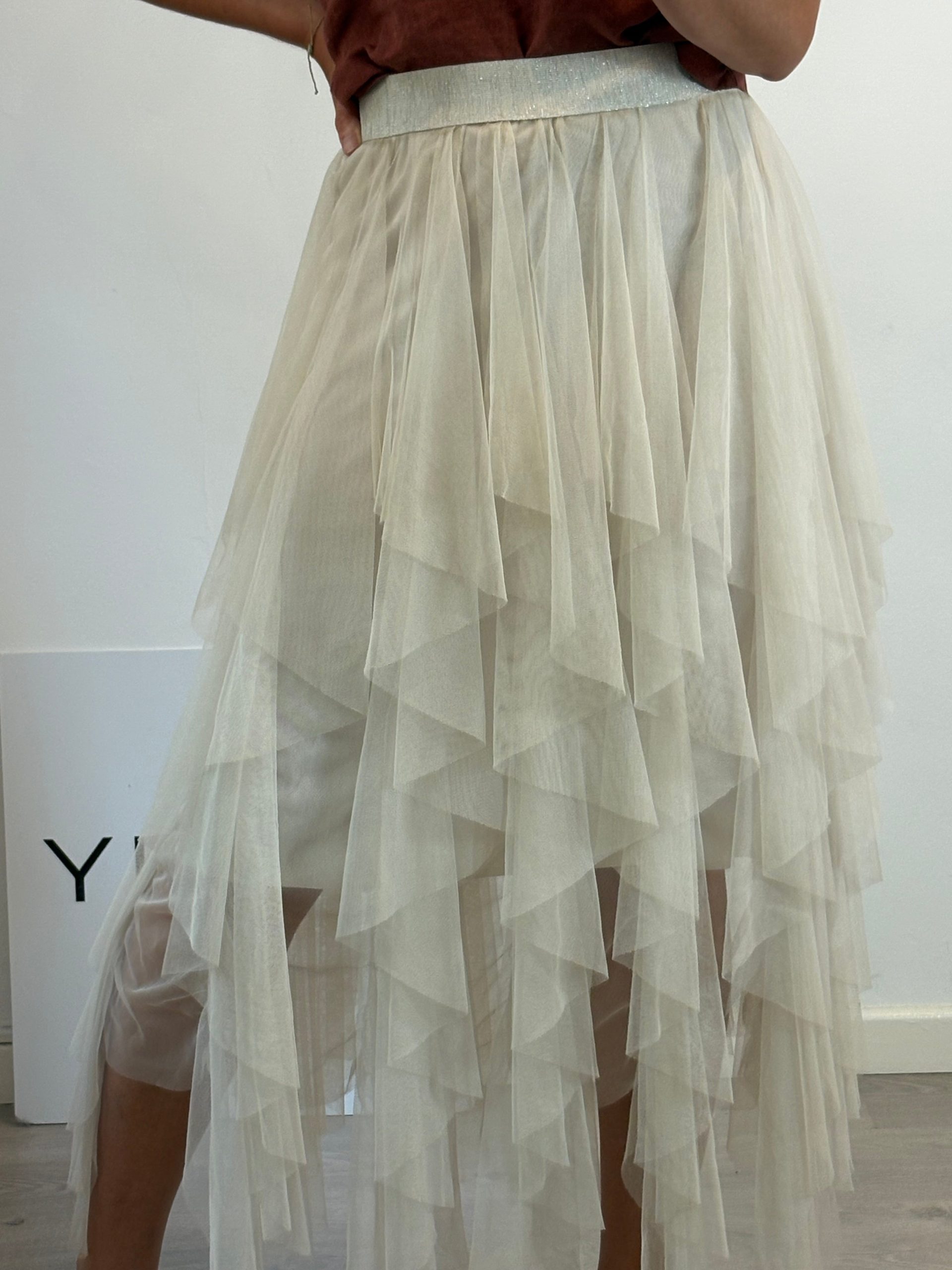 OTRAS. Falda tull beige TU(s/m)