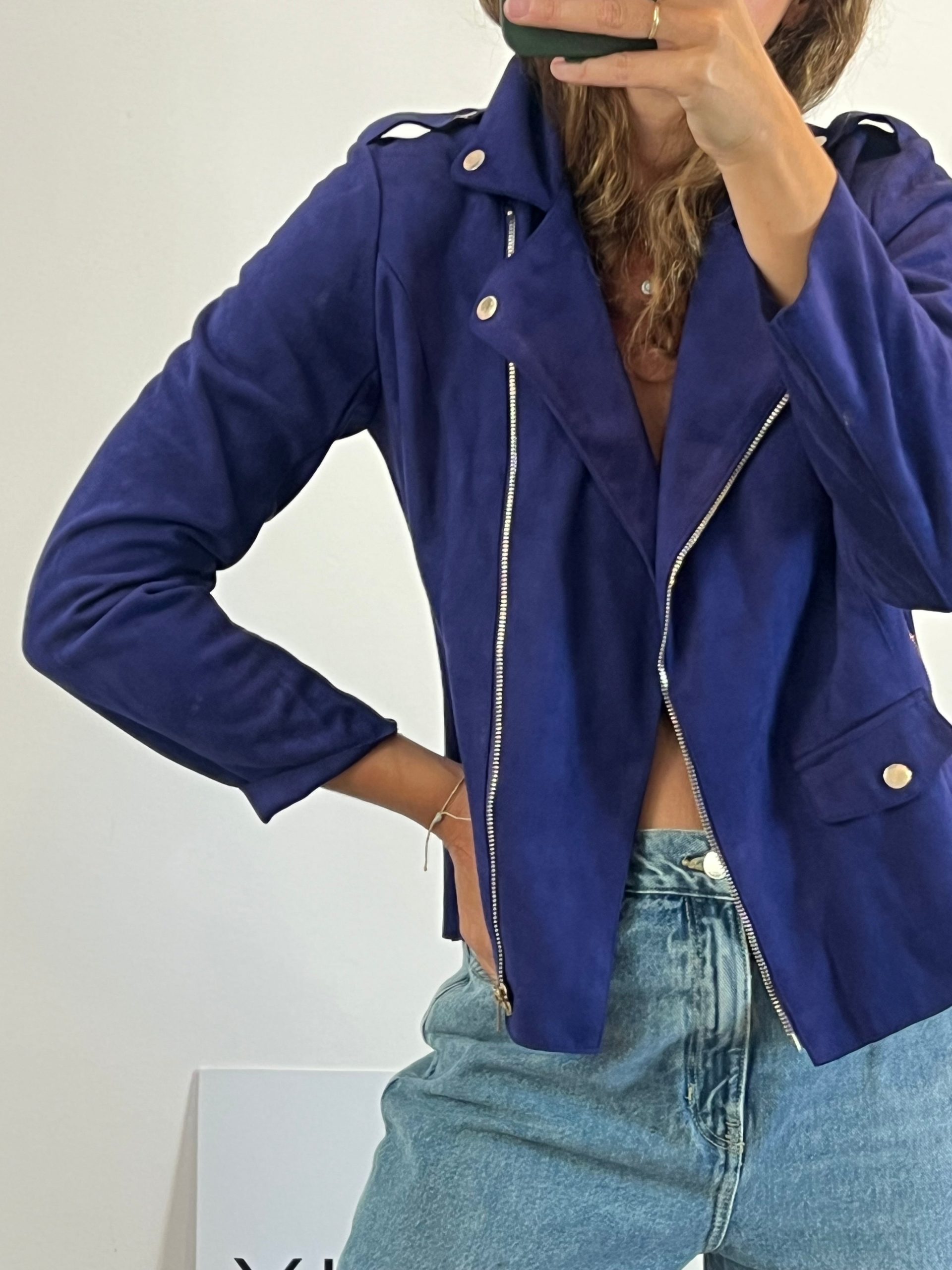 ZUA. Chaqueta antelina cremallera. T (S/M)